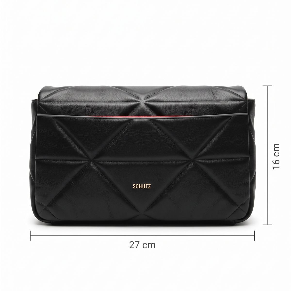 Bolsa Schutz Feminina Média Couro Corrente Dourada Alça Removível S5001021740001 Preto Preto 6