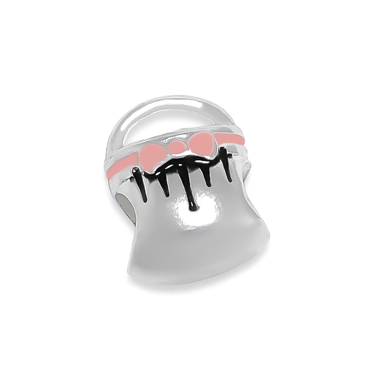 Berloque Charm Separador Bolsa Laco Banhado a Prata Prata 1