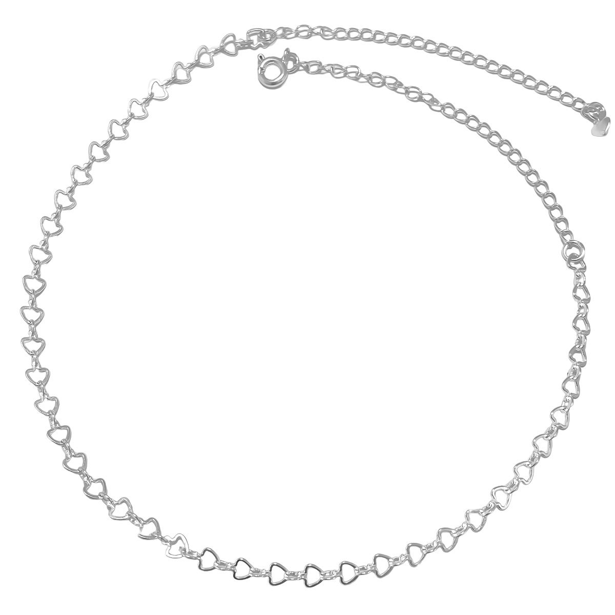 Choker Elos Triangulos Banhada a Prata Prata 1