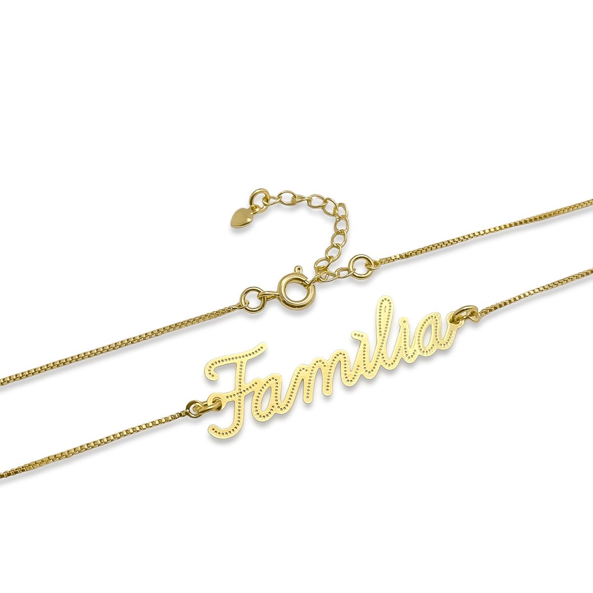Colar Familia Vazado Banhado a Ouro 18K Dourado 3