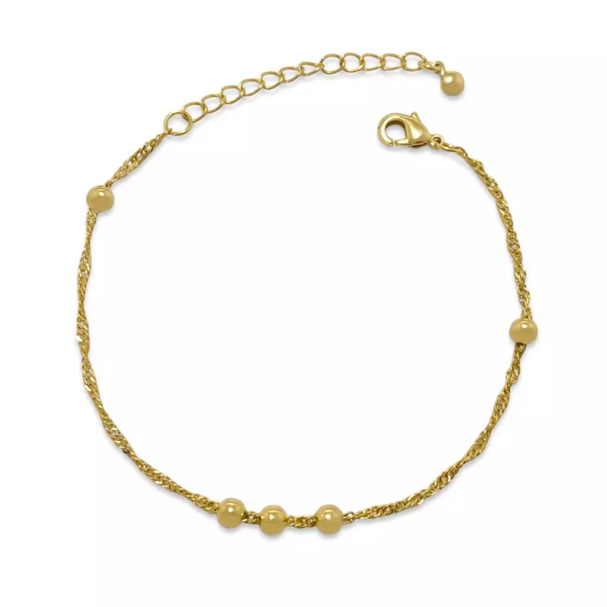 Pulseira Bolinhas Lisas Banhada a Ouro 18K Dourado 1