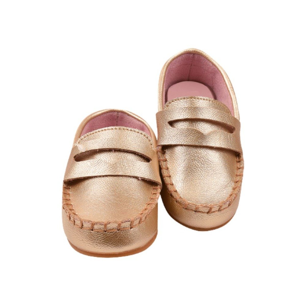 Mocassim Infantil Masculino Ortopézinho Verniz Dourado