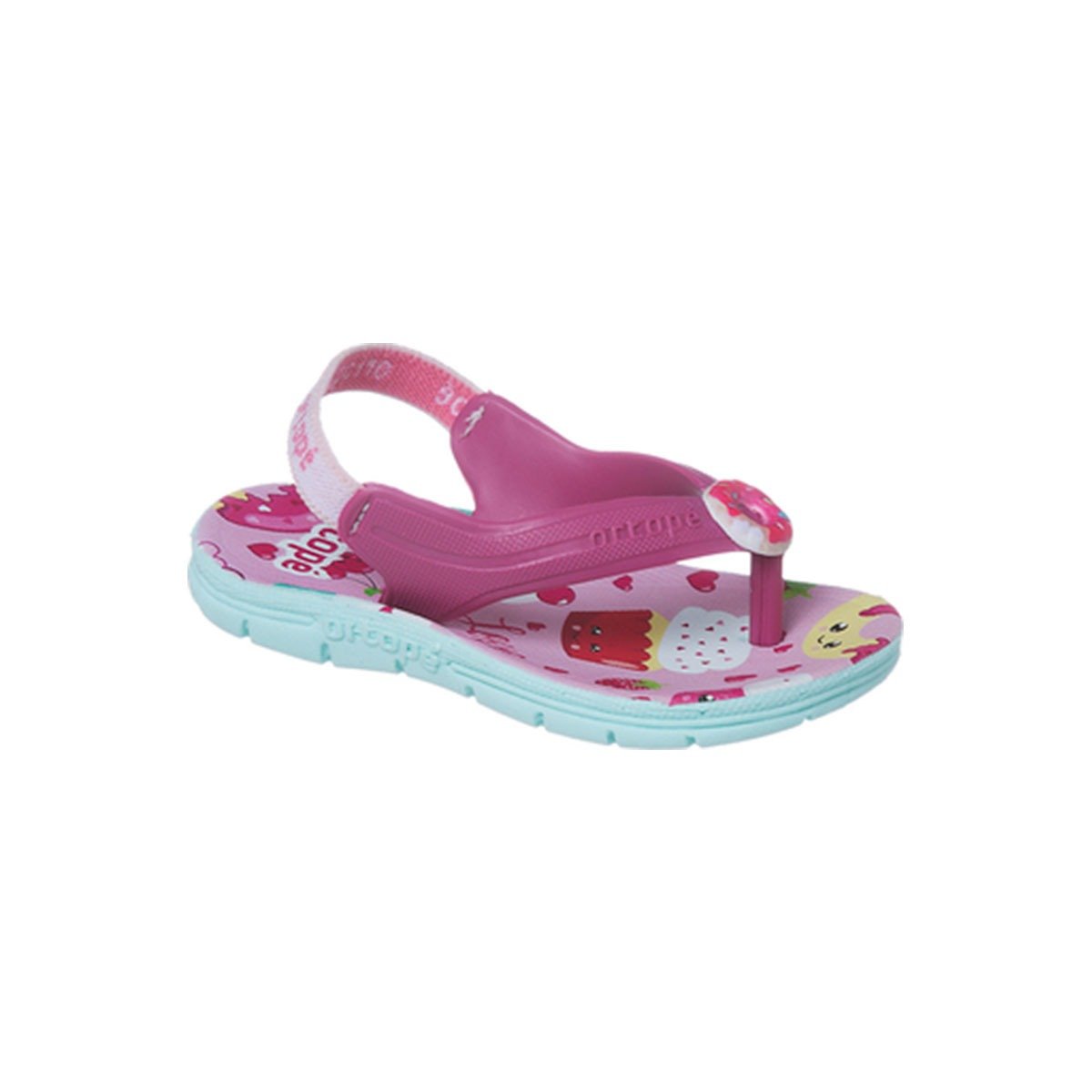 Chinelo Infantil Feminino Ortopé Acqua Docinhos Rosa Rosa 1