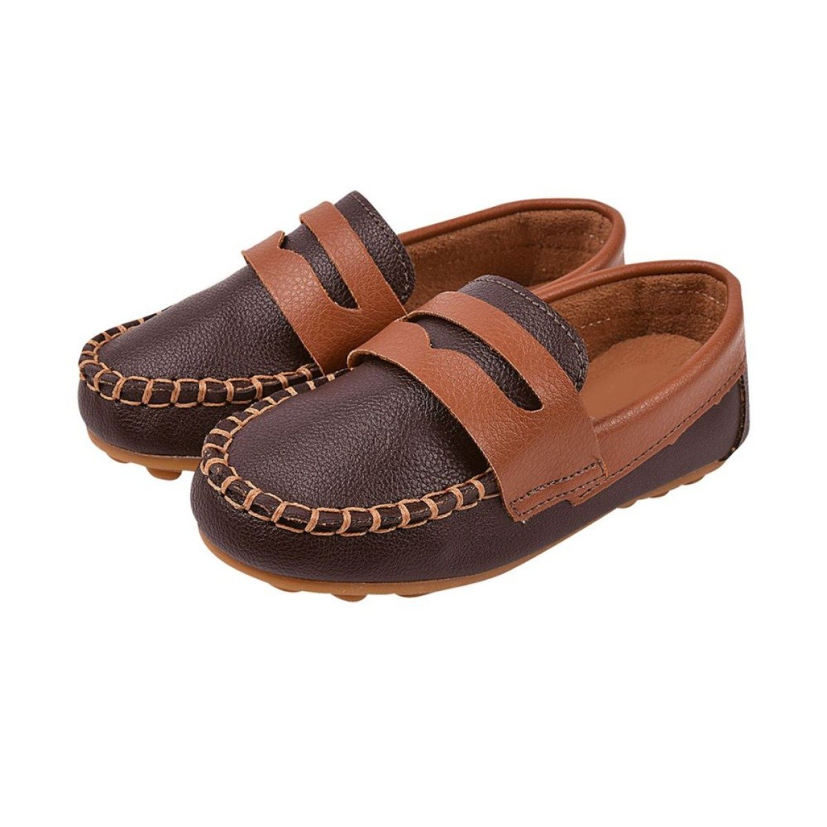 Mocassim Infantil Masculino Ortopézinho Gravata Marrom Marrom 2