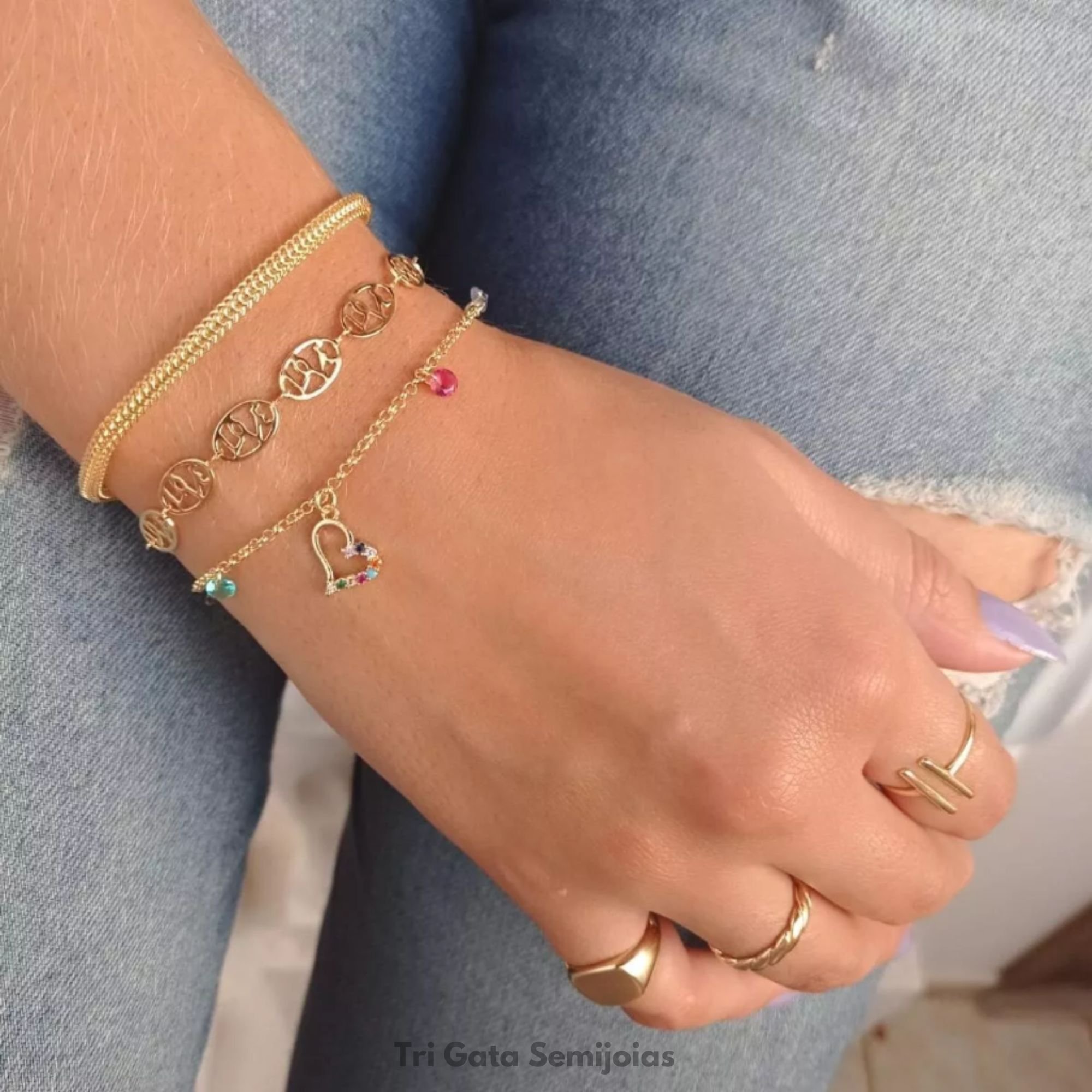 Pulseira love Dourado 2