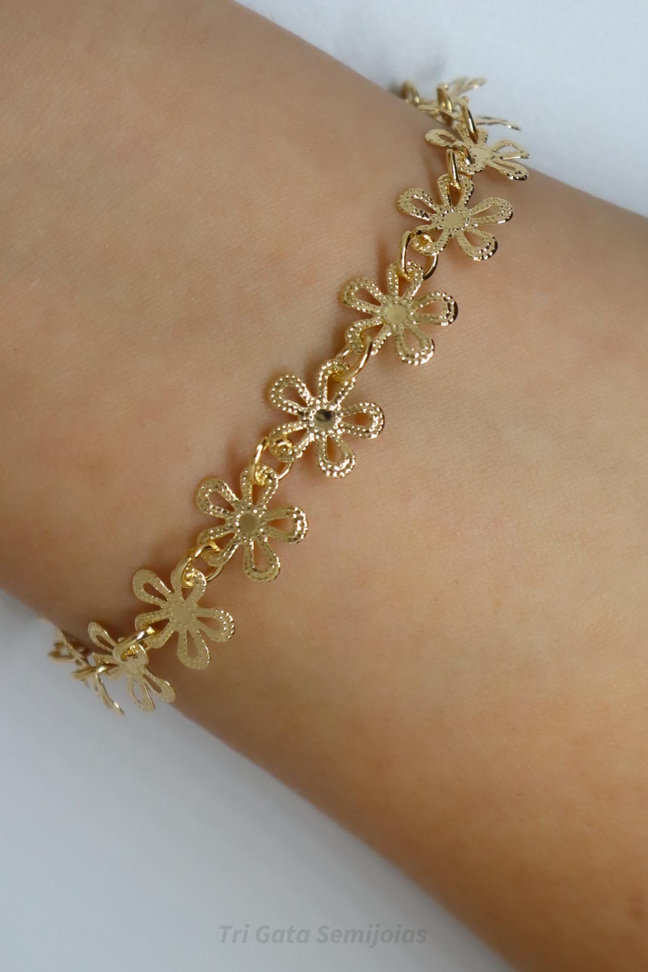 PULSEIRA FLOR DIAMANTADA Dourado 1