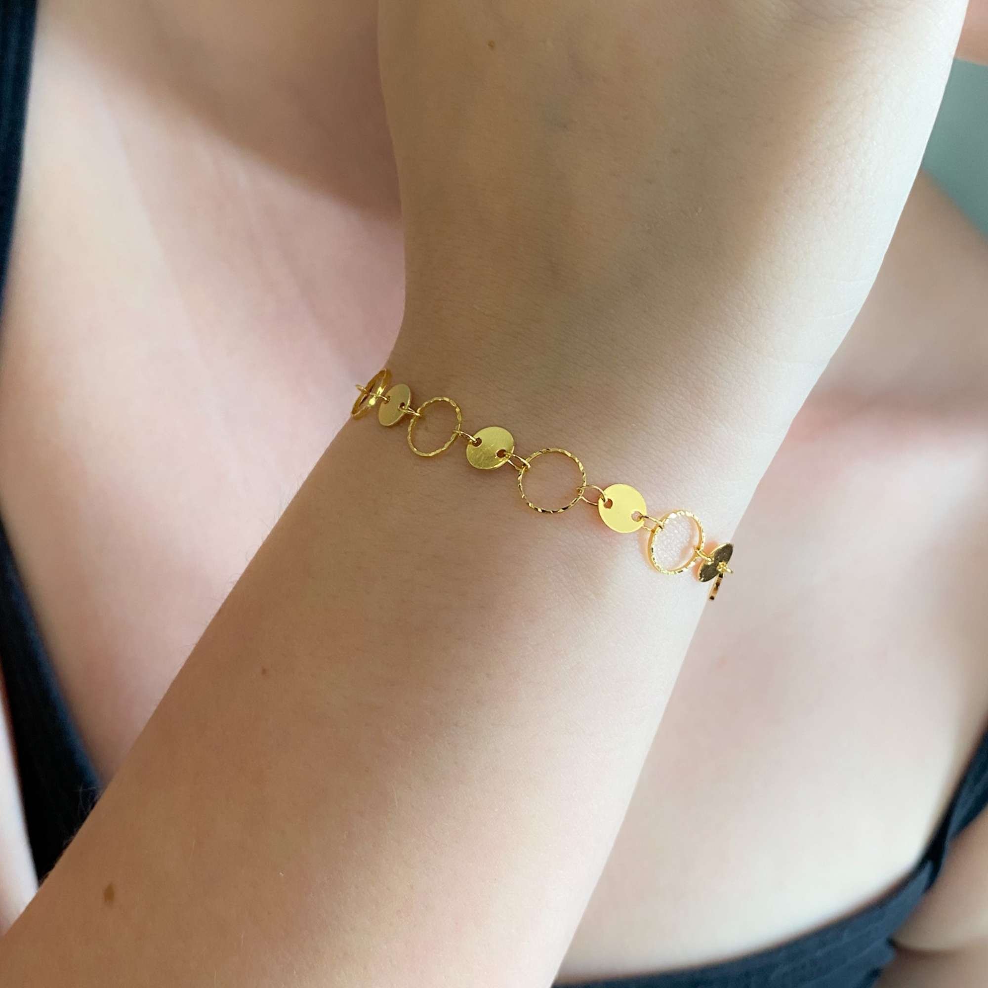 Pulseira Elos Vazado - Banhado em Ouro 18k Dourado 1