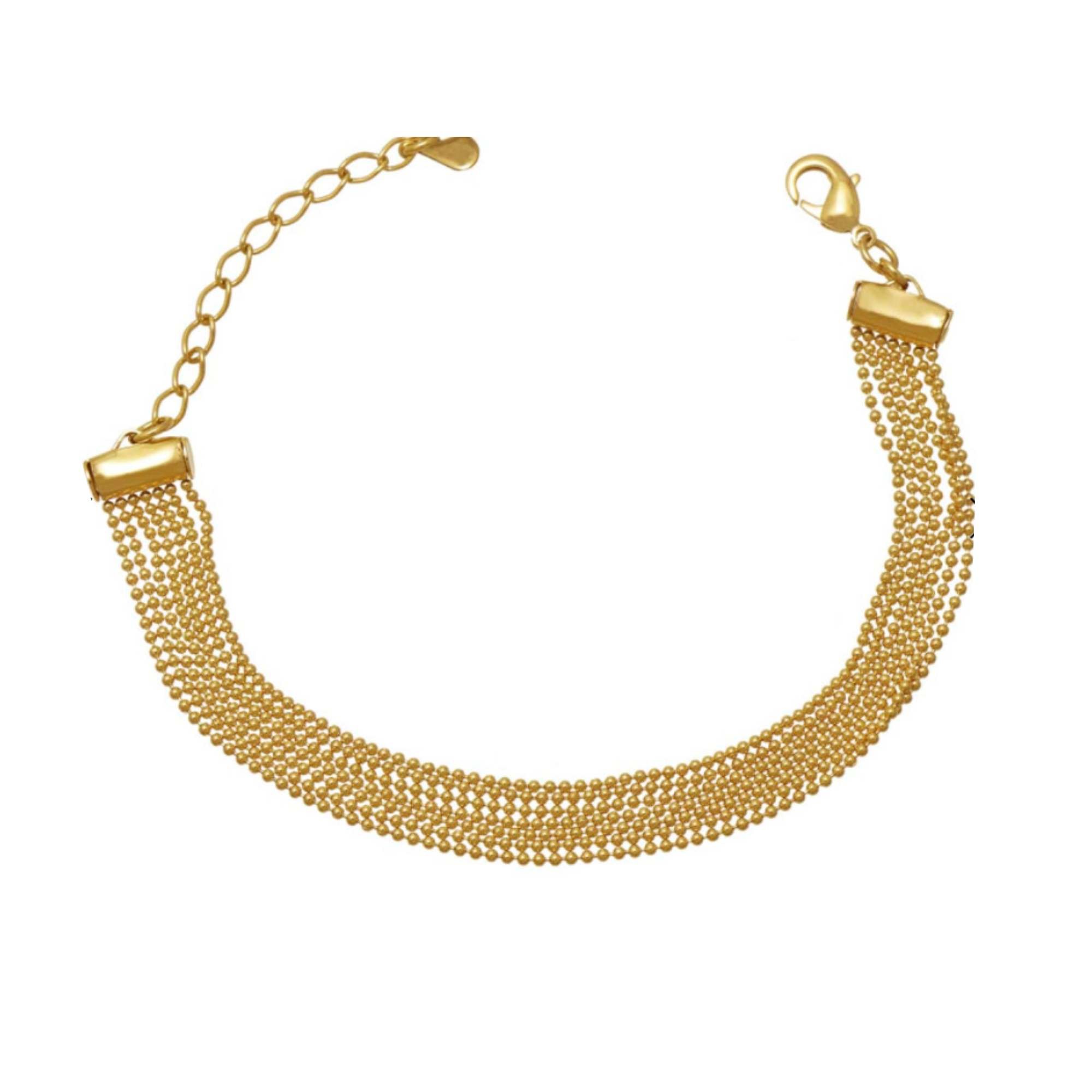 Pulseira Fios em Trama - Banhada em Ouro 18k