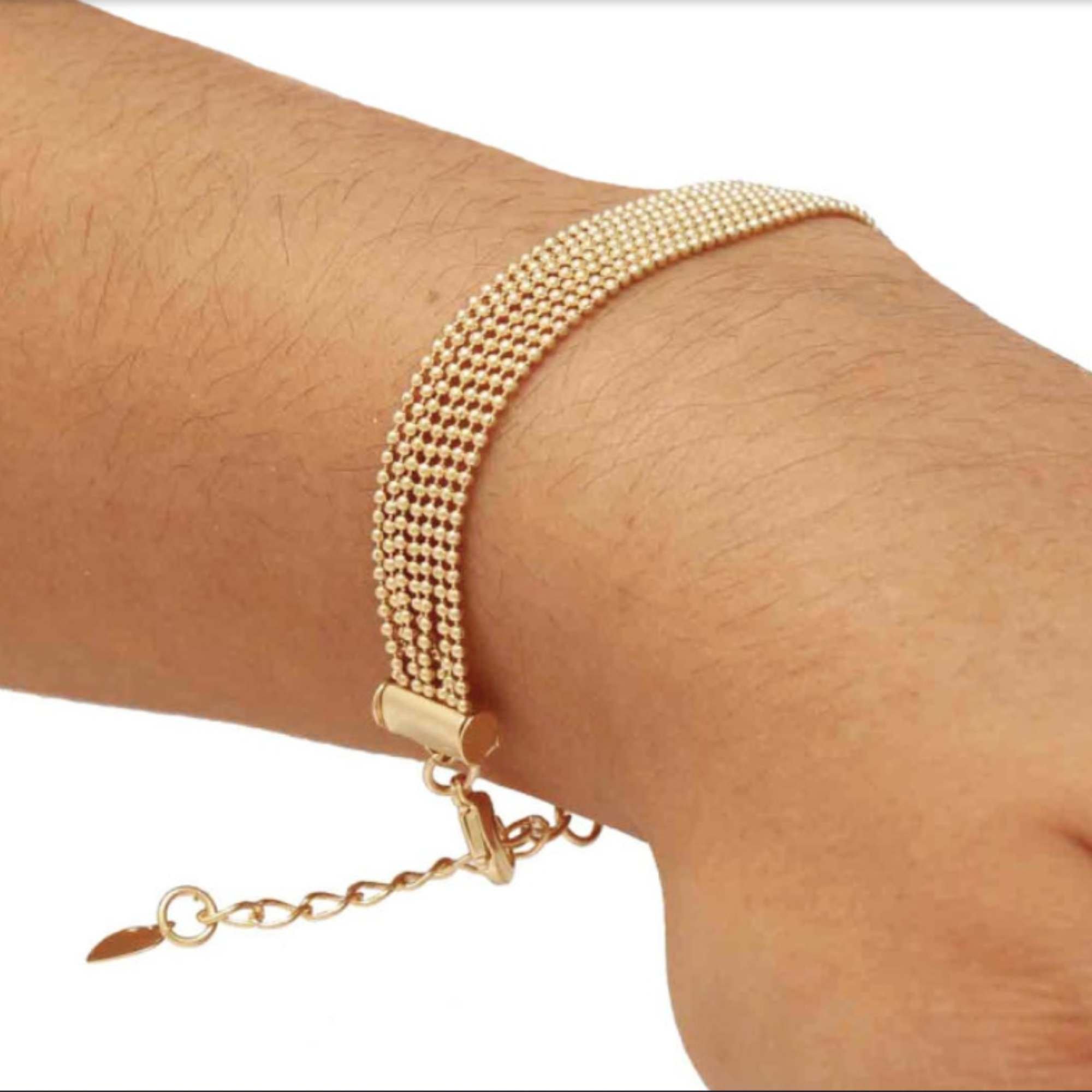 Pulseira Fios em Trama - Banhada em Ouro 18k Dourado 2