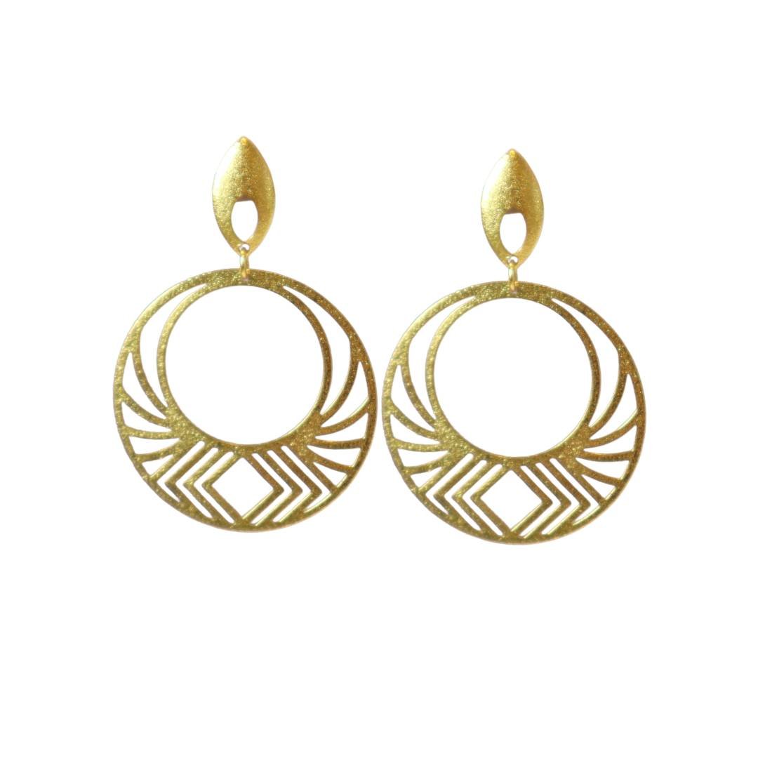 Brinco Argola Diamantada - Banhado em Ouro 18k Dourado 1