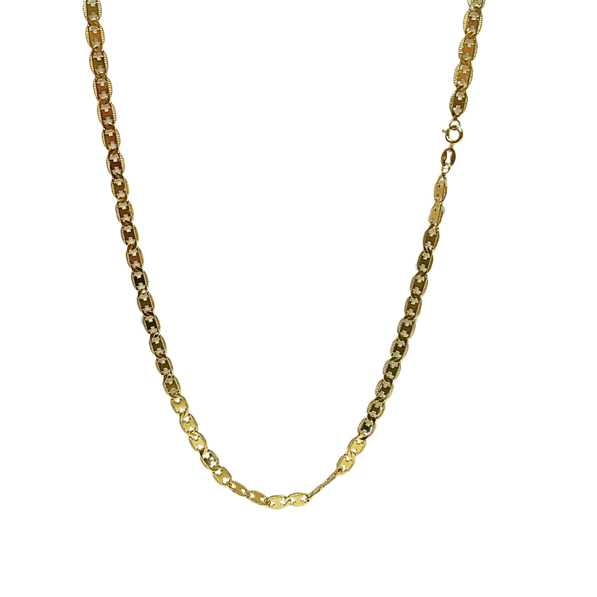 Corrente Masculina Piastrine Trabalhada - Banhada em Ouro 18k Dourado 1