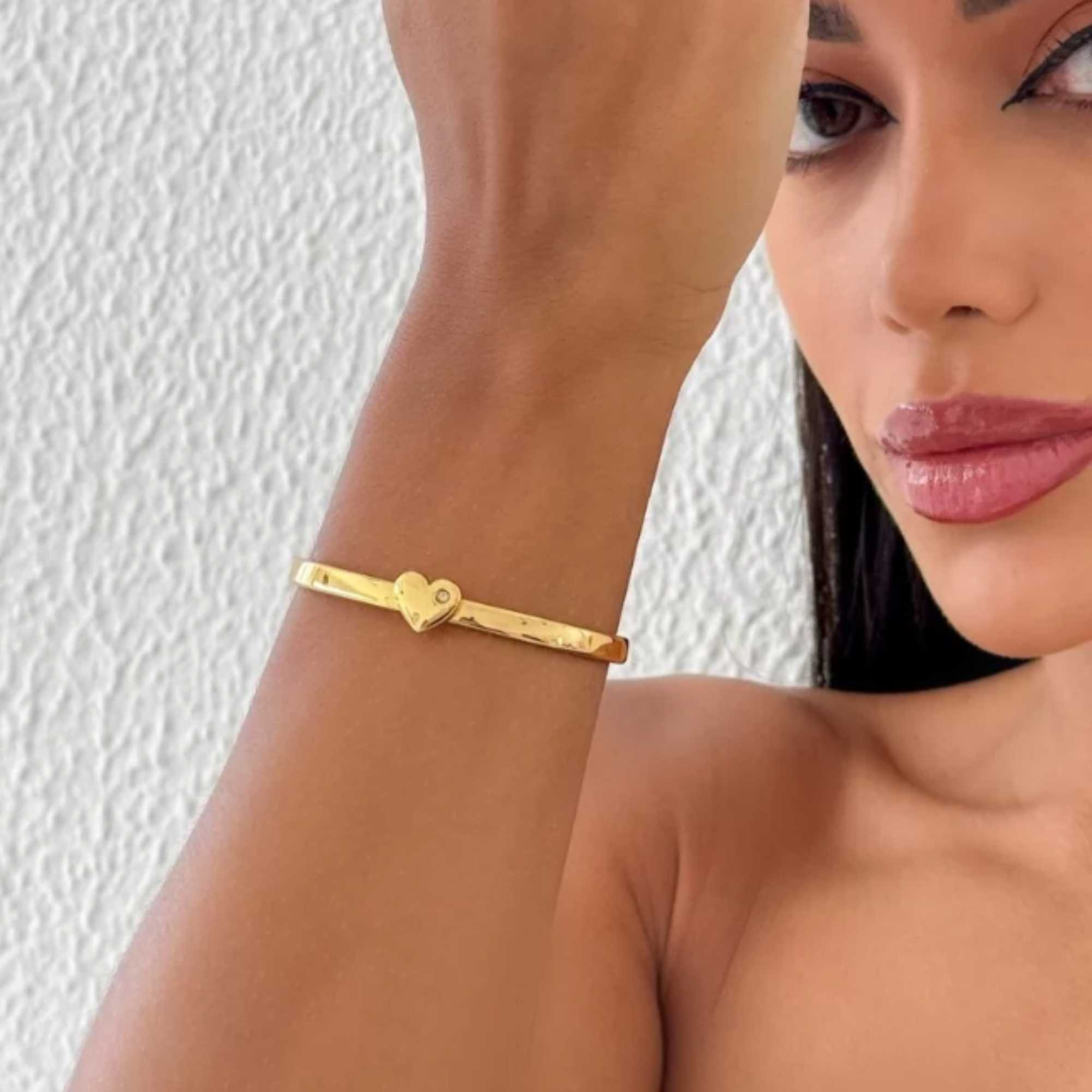 Bracelete Coração - Banhado em Ouro 18k Dourado 2