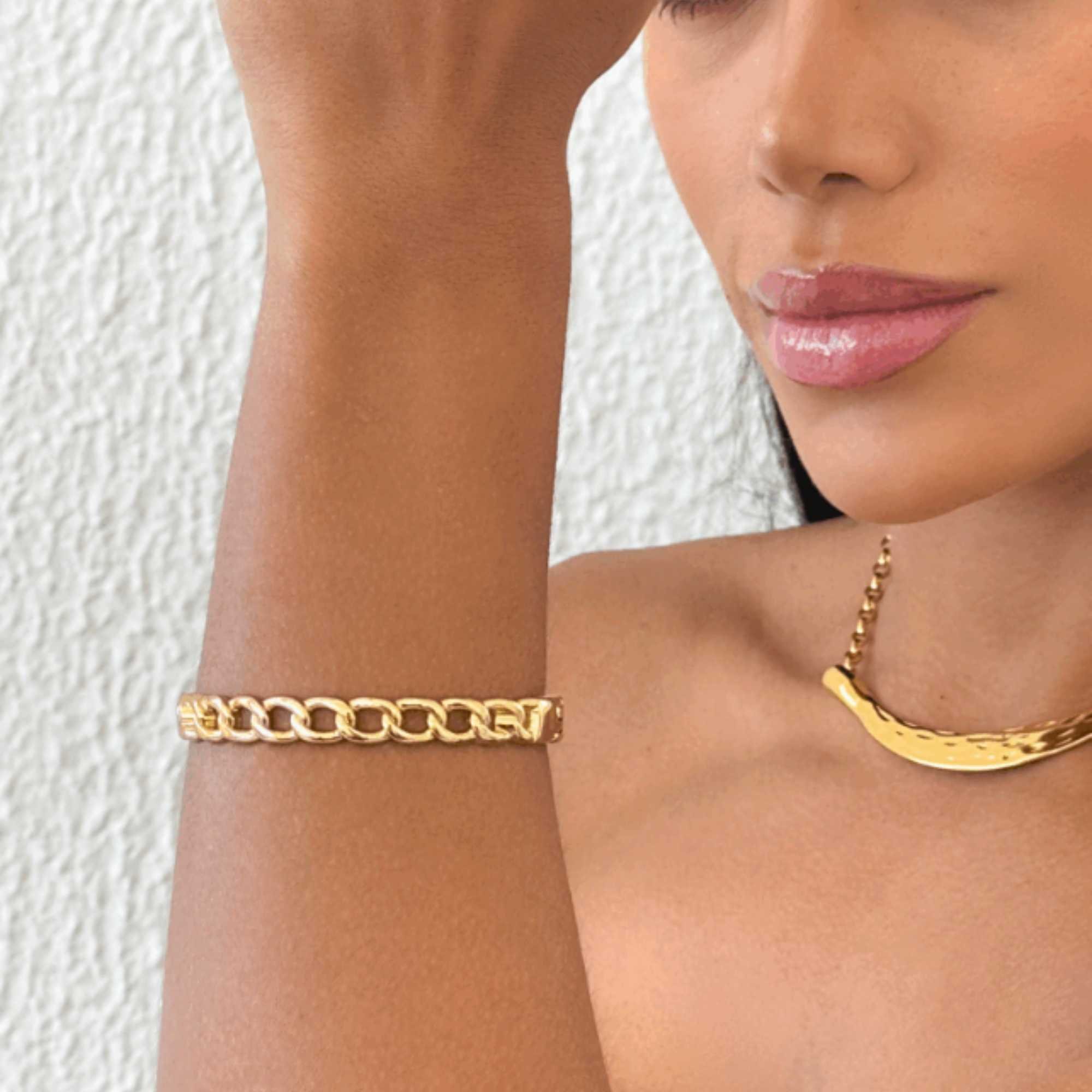 Bracelete Luxo Corrente -  Banhado em Ouro 18k Dourado 2