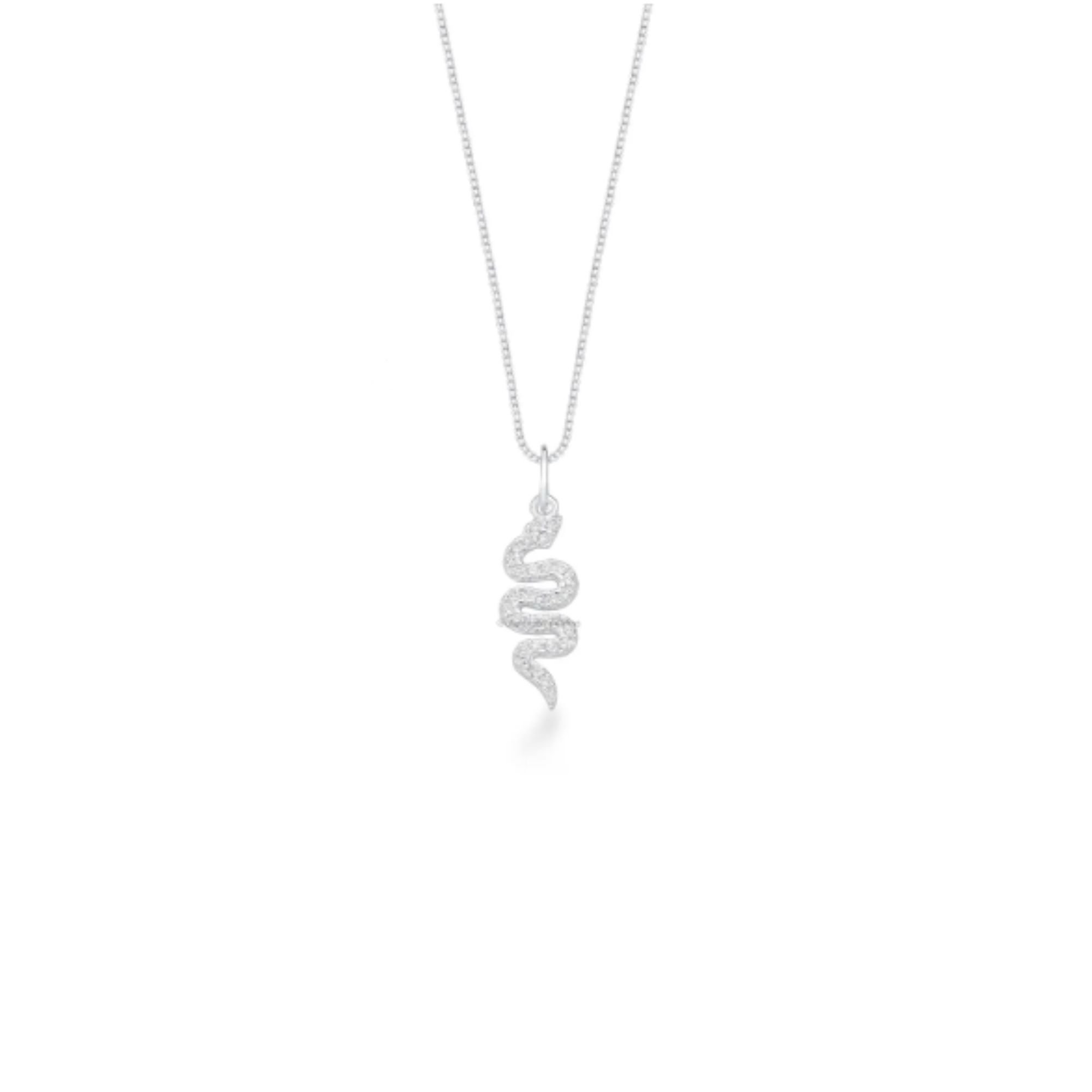 Colar Feminino Cobra com Zircônia em Prata 925 Prata 1