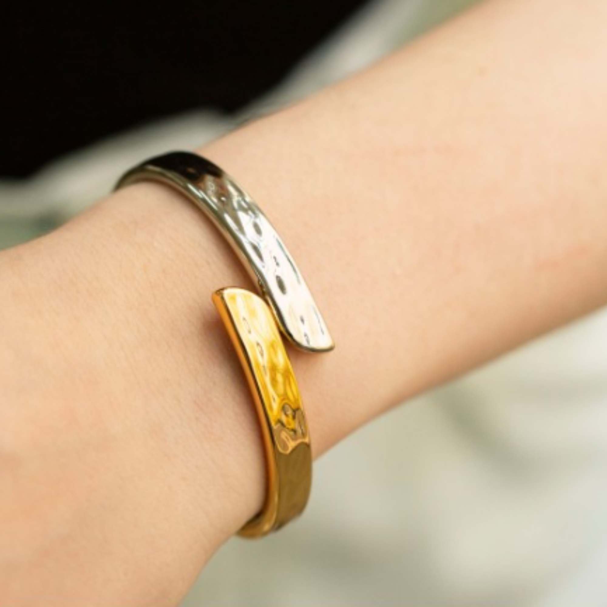 Bracelete Duo Orgânico -  Banhado em Ouro e Prata Multicores 2