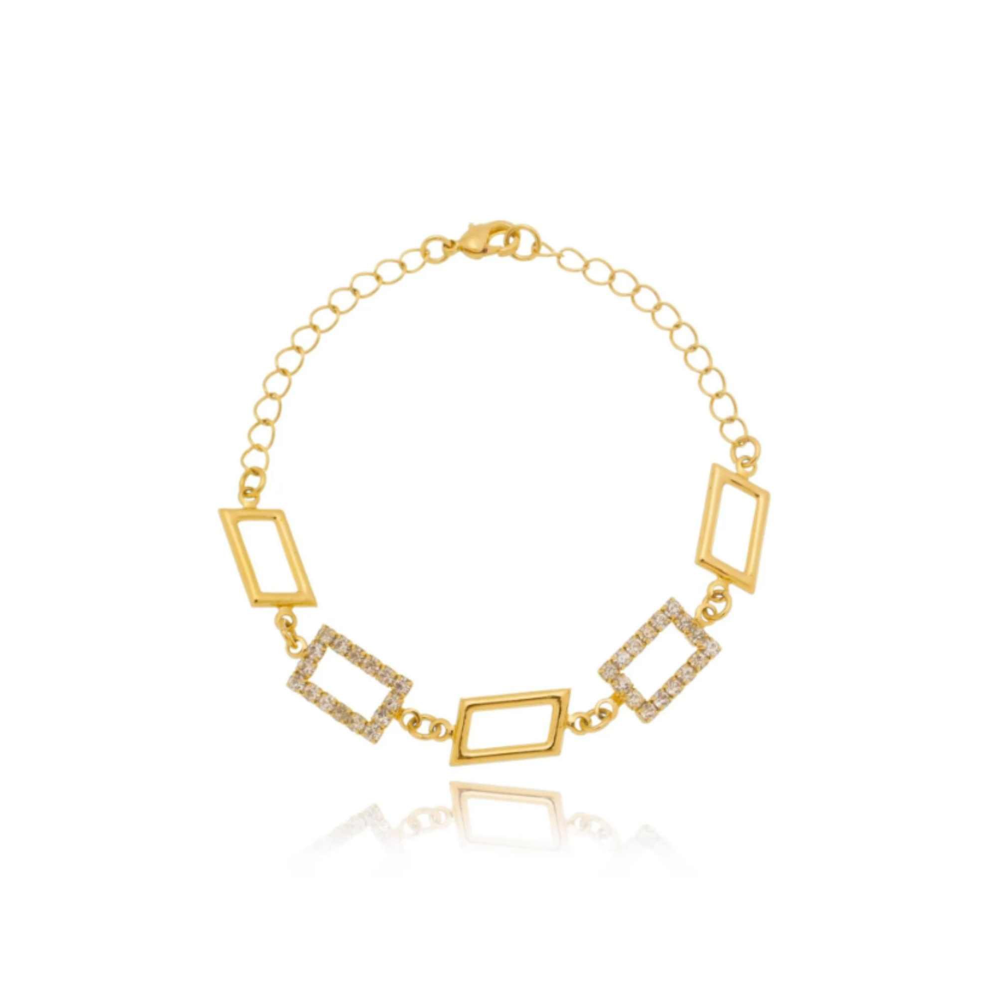 Pulseira Zircônia -  Banhado em Ouro 18k