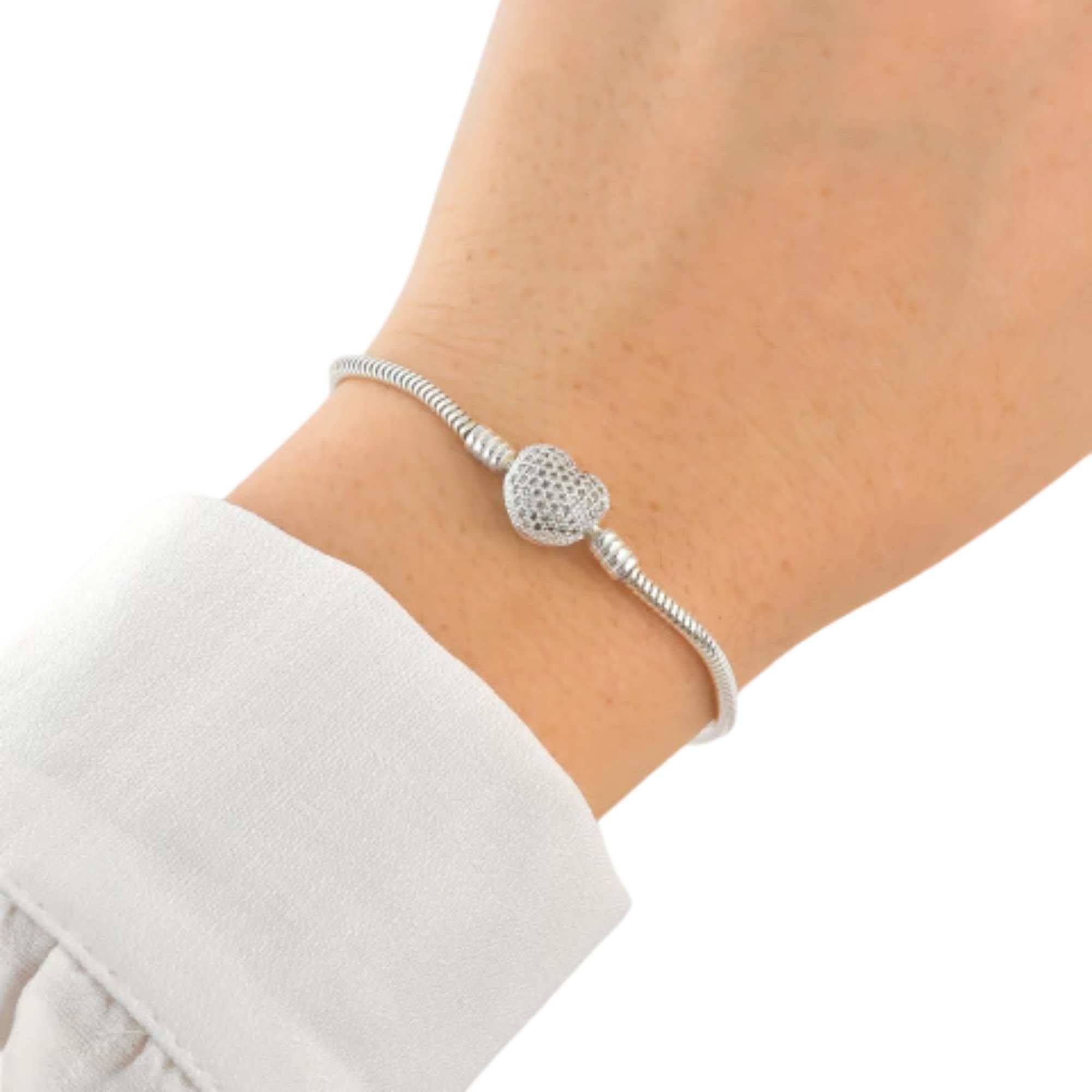 Pulseira para Berloques com Zircônias em Prata 925 Prata 2