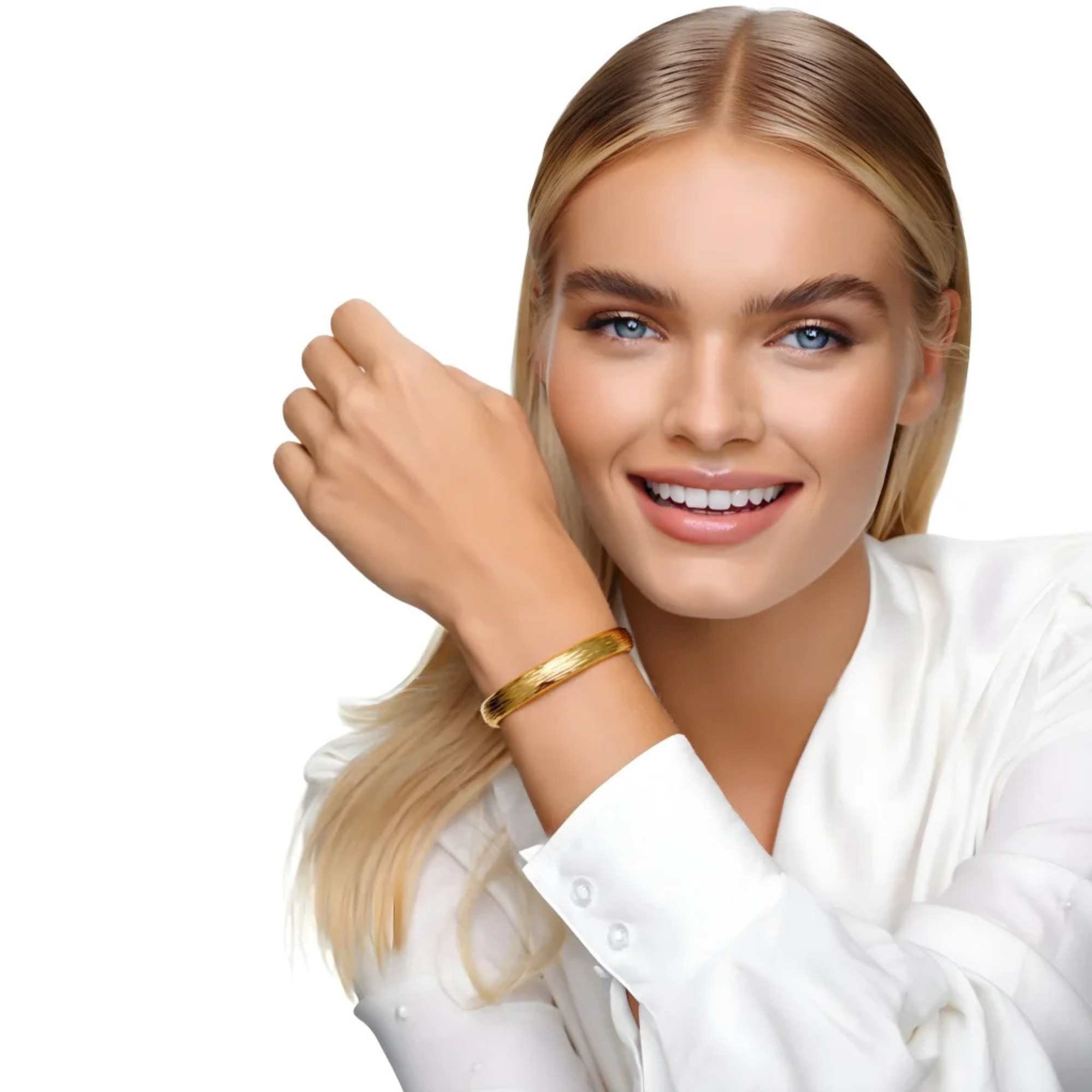 Bracelete Texturizado -  Banhado em Ouro 18k Dourado 1