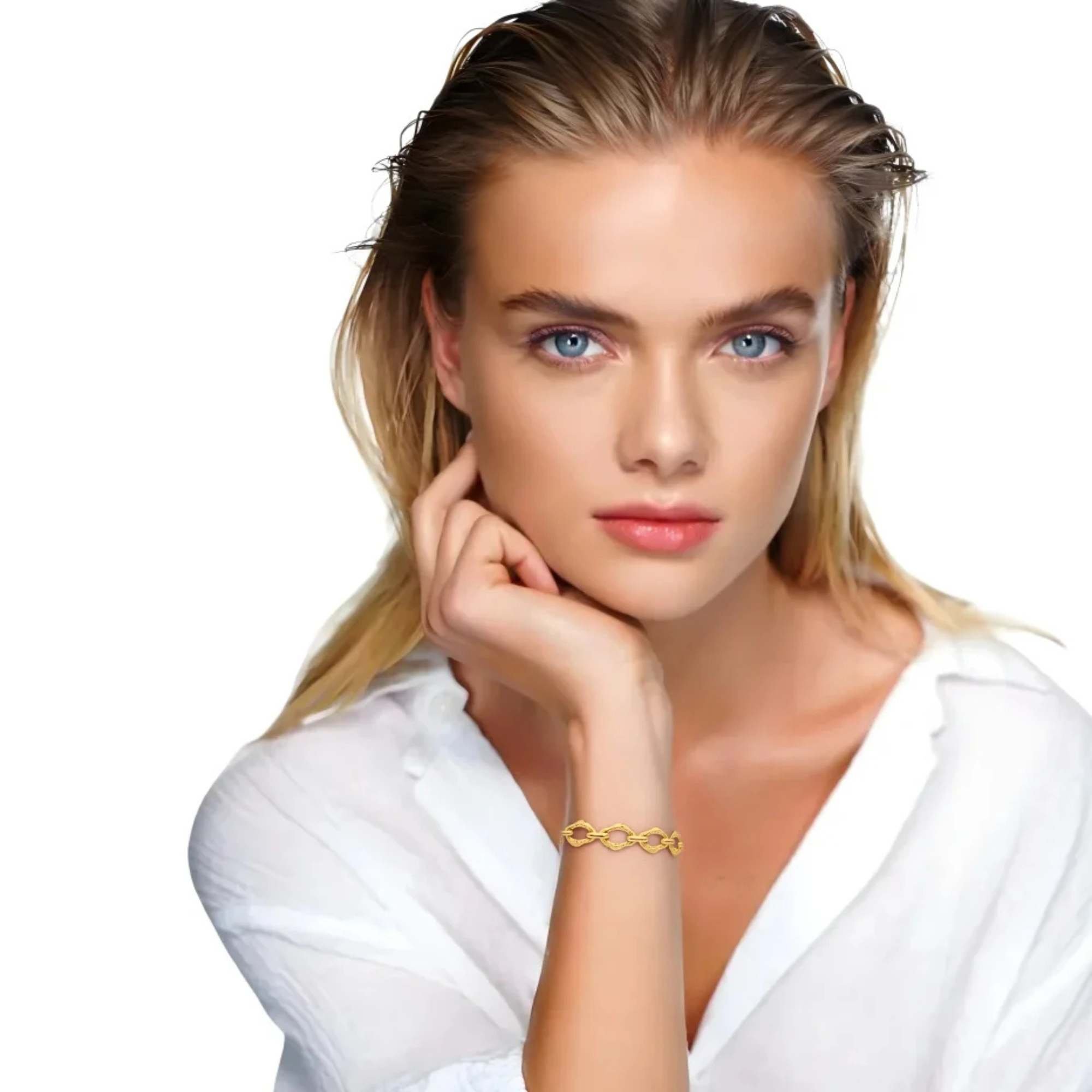 Pulseira Elos Orgânicos  -  Banhado em Ouro 18k