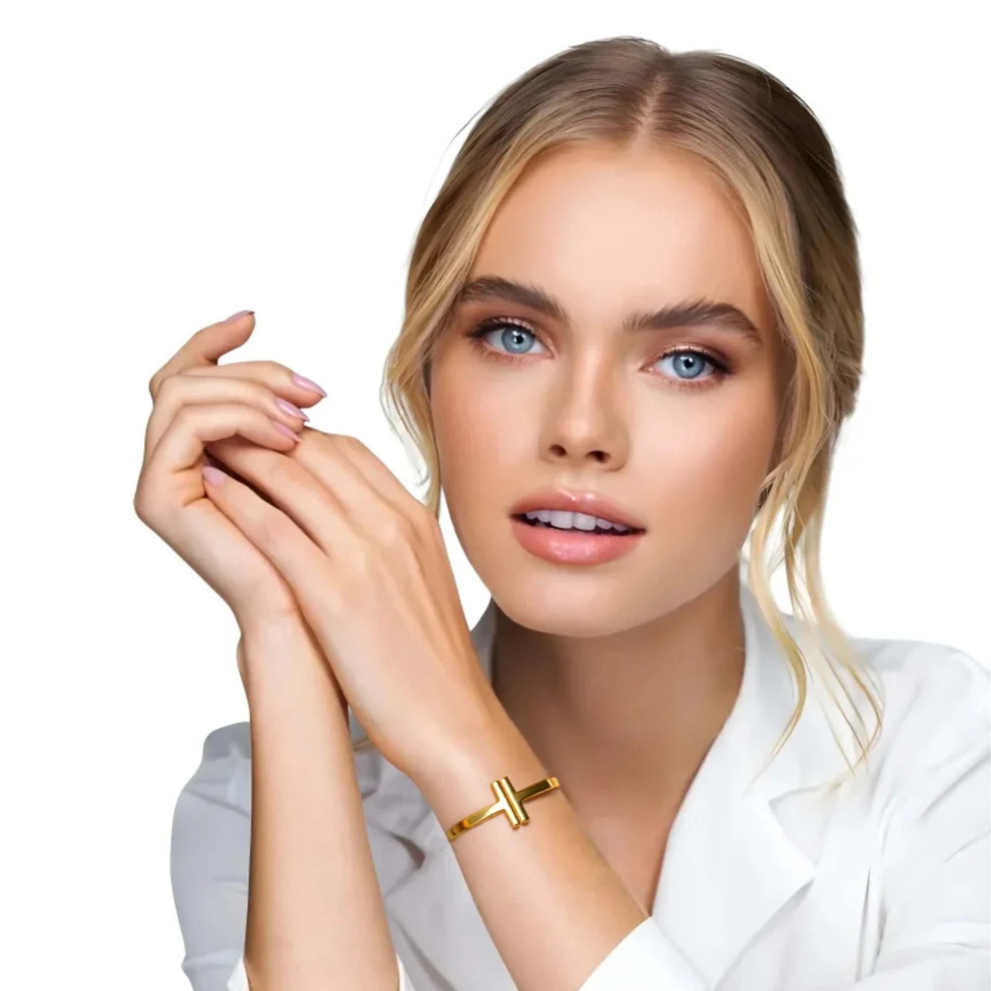 Bracelete T-  Banhado em Ouro 18k Dourado 2