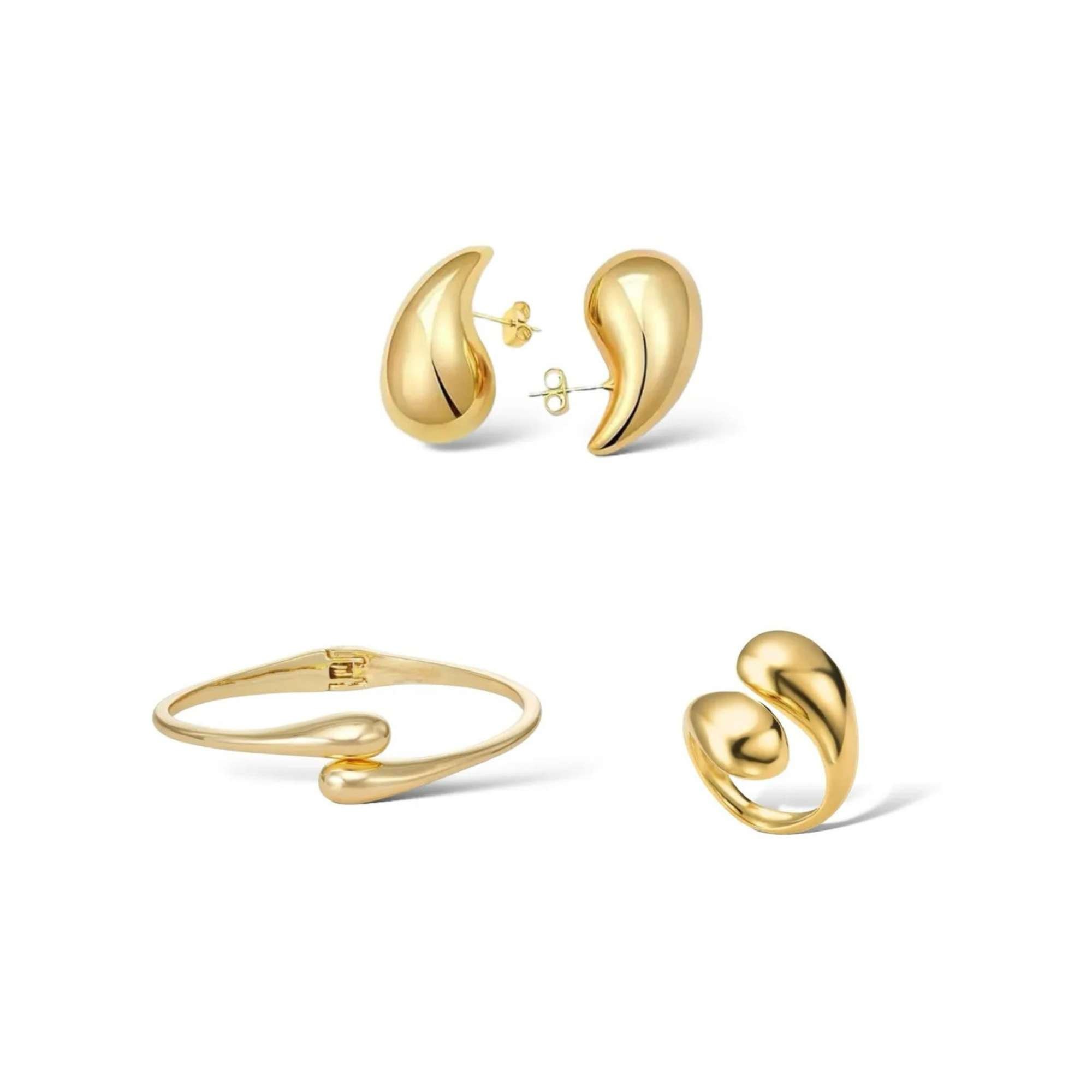 Conjunto Orgânico - Banhado em Ouro 18k