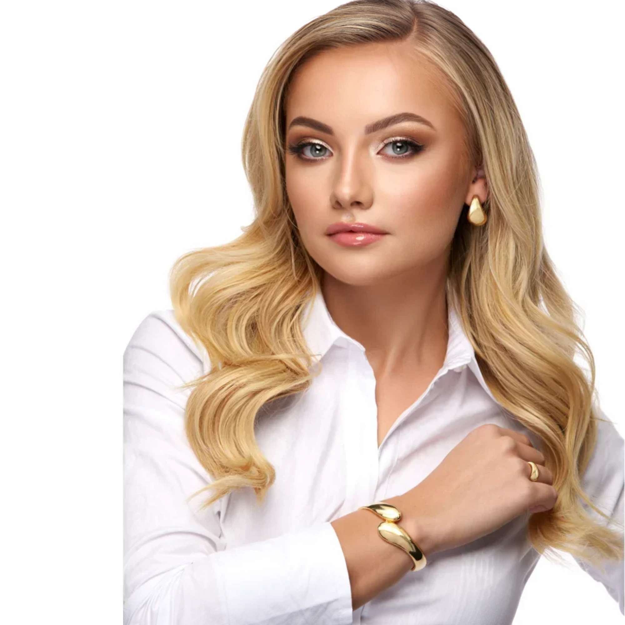 Conjunto Orgânico - Banhado em Ouro 18k Dourado 2