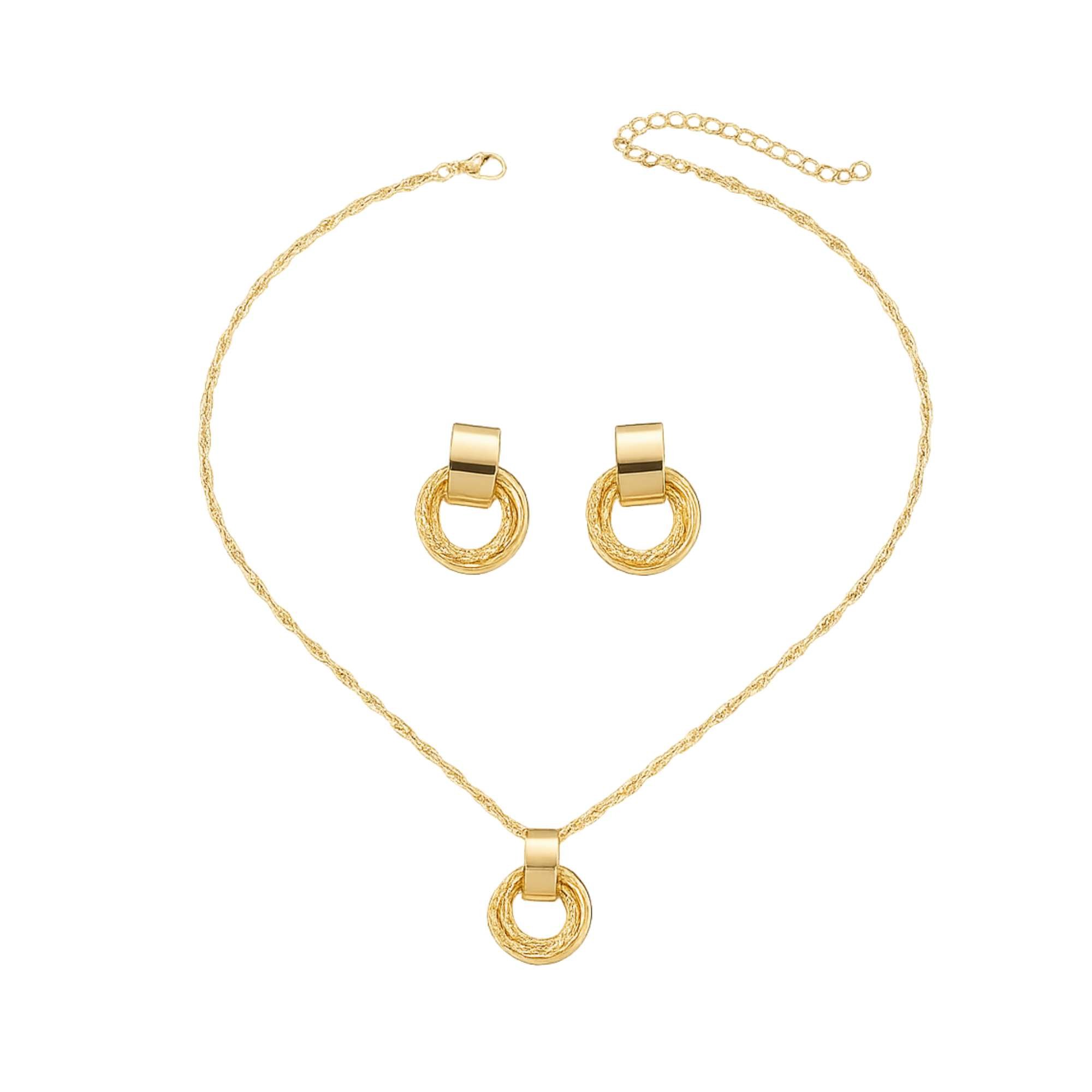 Conjunto  Elos Diamantados - Banhado em ouro 18k