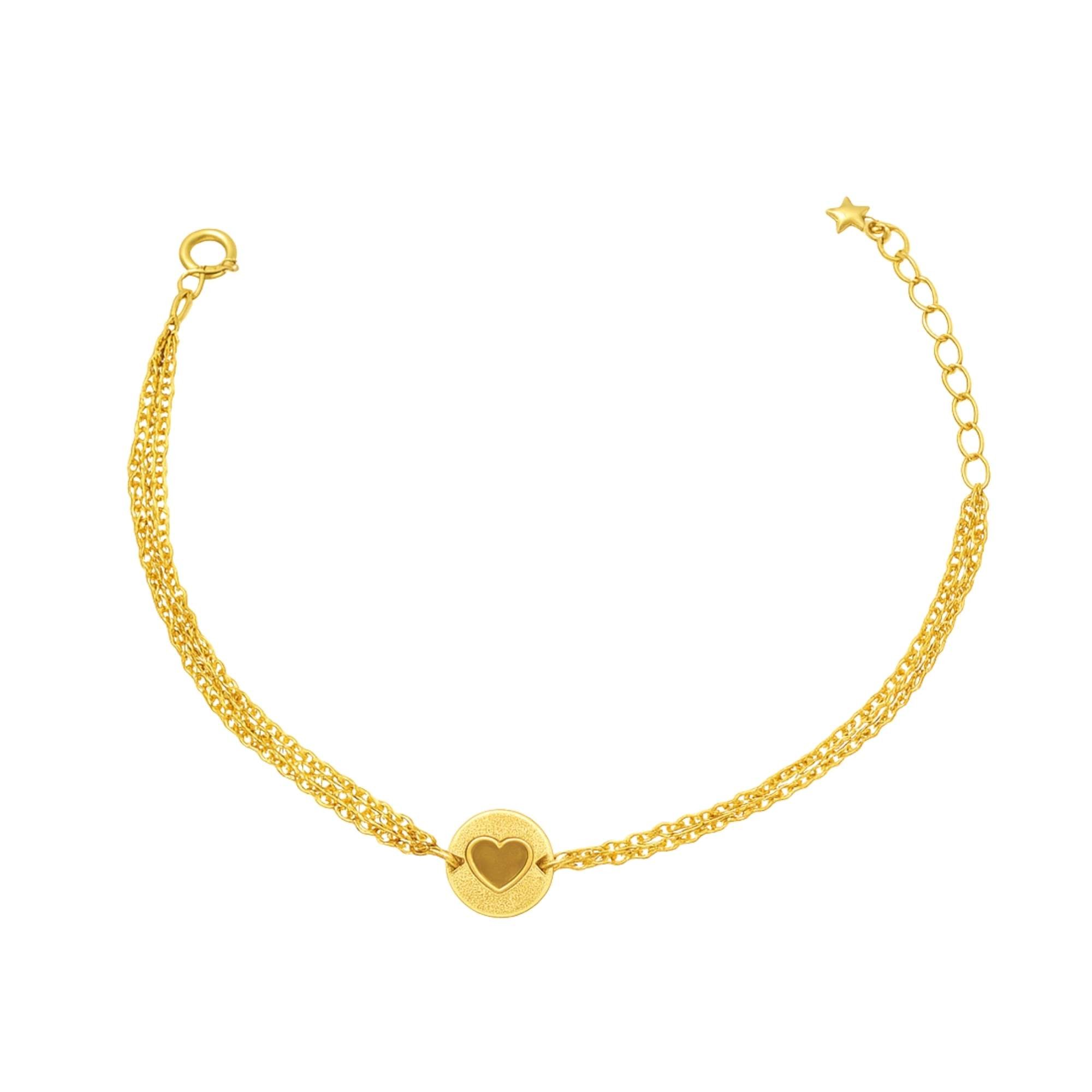 Pulseira Chapinha Coração - Banhado em Ouro 18k