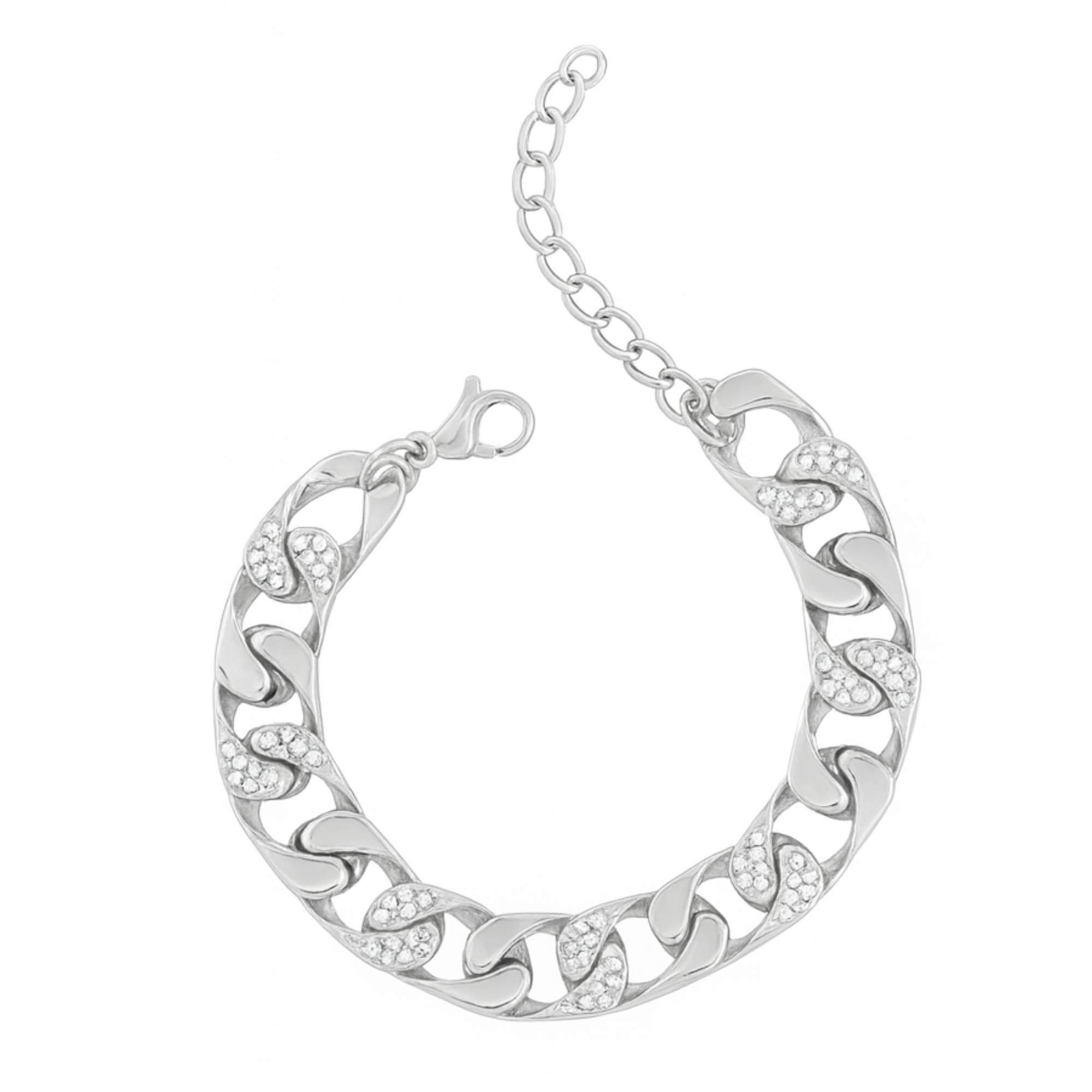 Pulseira Elos Cravejados Zircônias -  Banhado em Ouro 18k