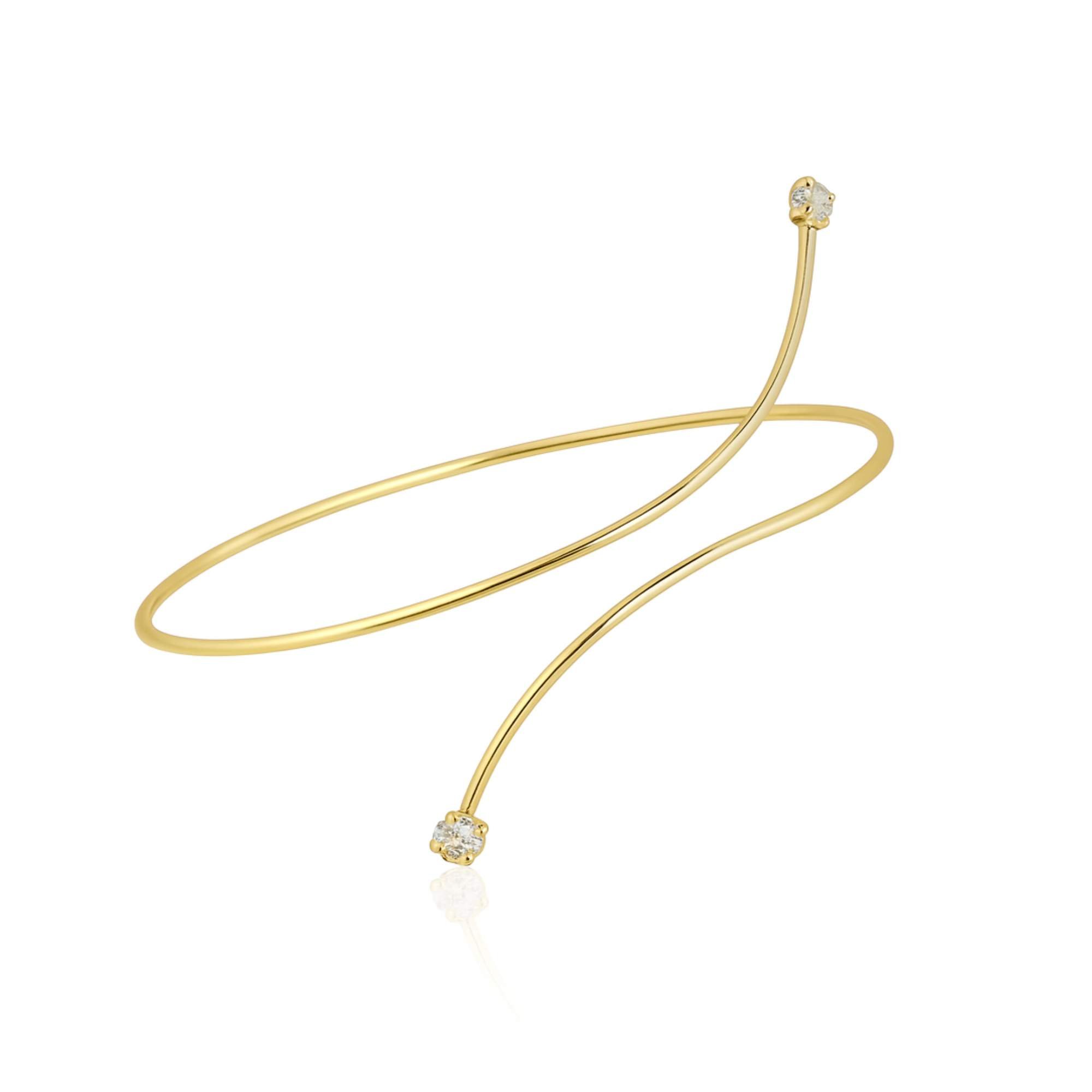 Bracelete Elegante Curvas Ajustável -  Banhado em Ouro 18k