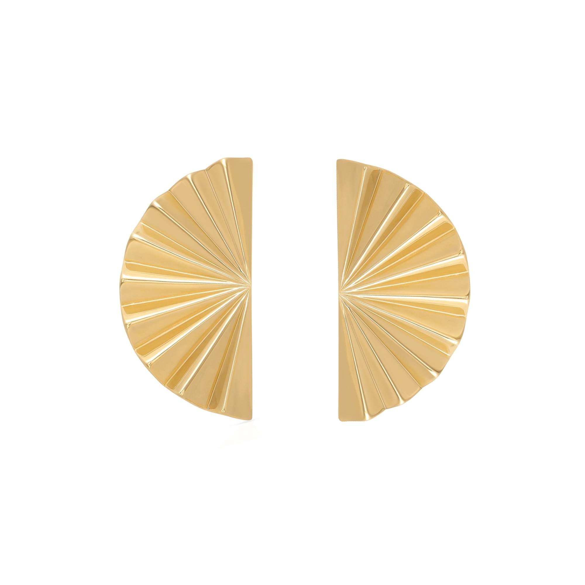 Brinco Leque Feminino - Banhado em Ouro 18k