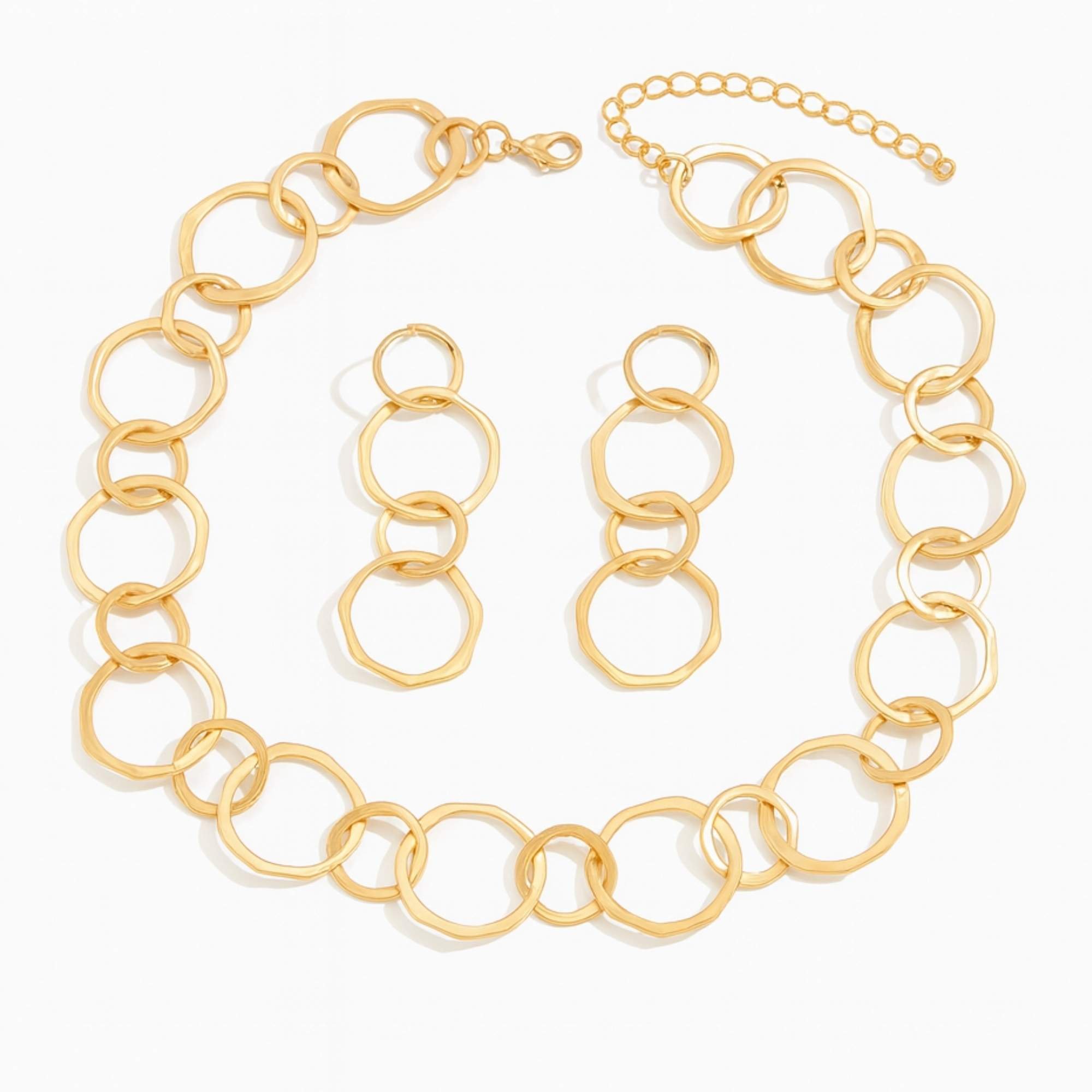 Conjunto Elos Orgânicos - Banhado em ouro 18k