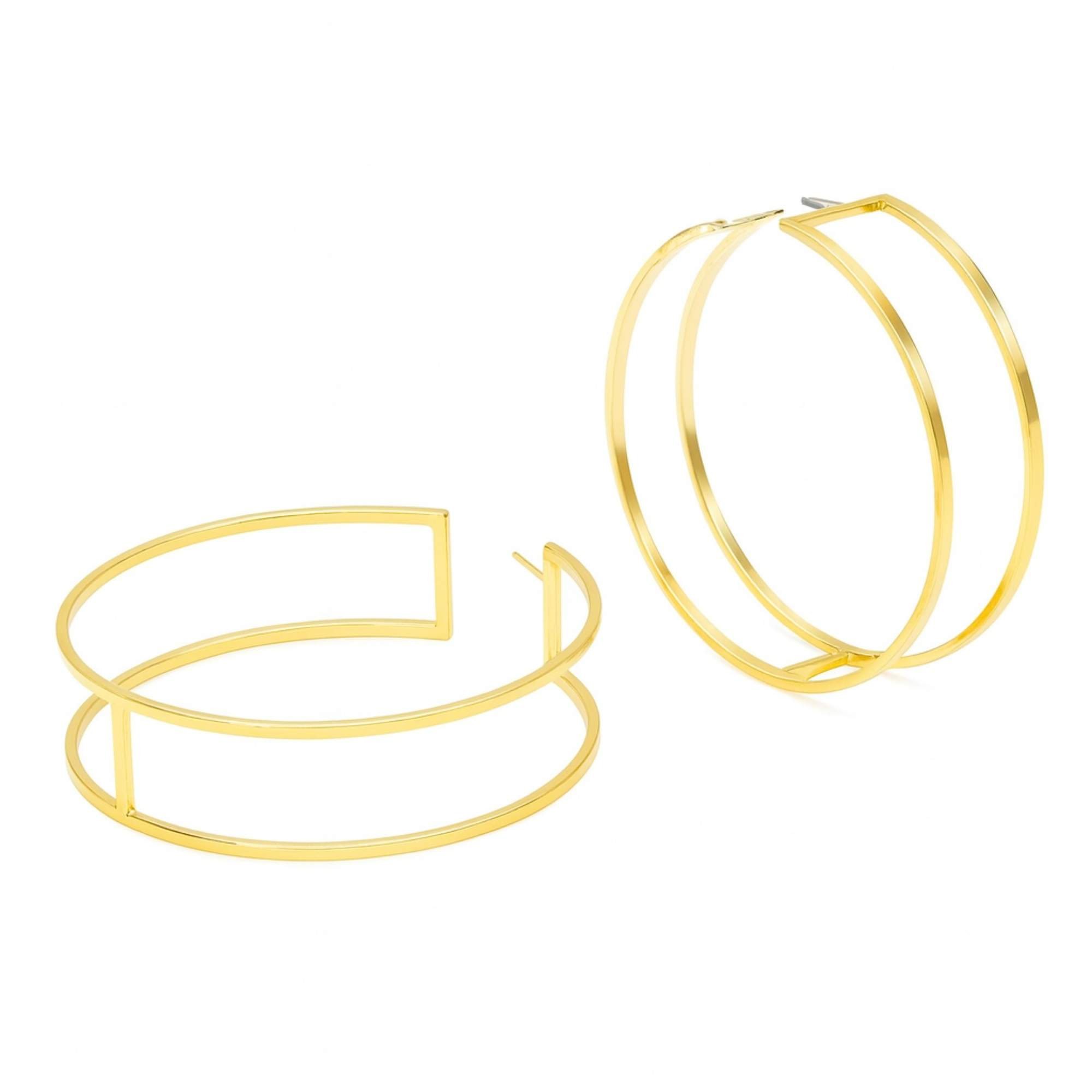 Argola Grande Dourada - Banhada em Ouro 18k