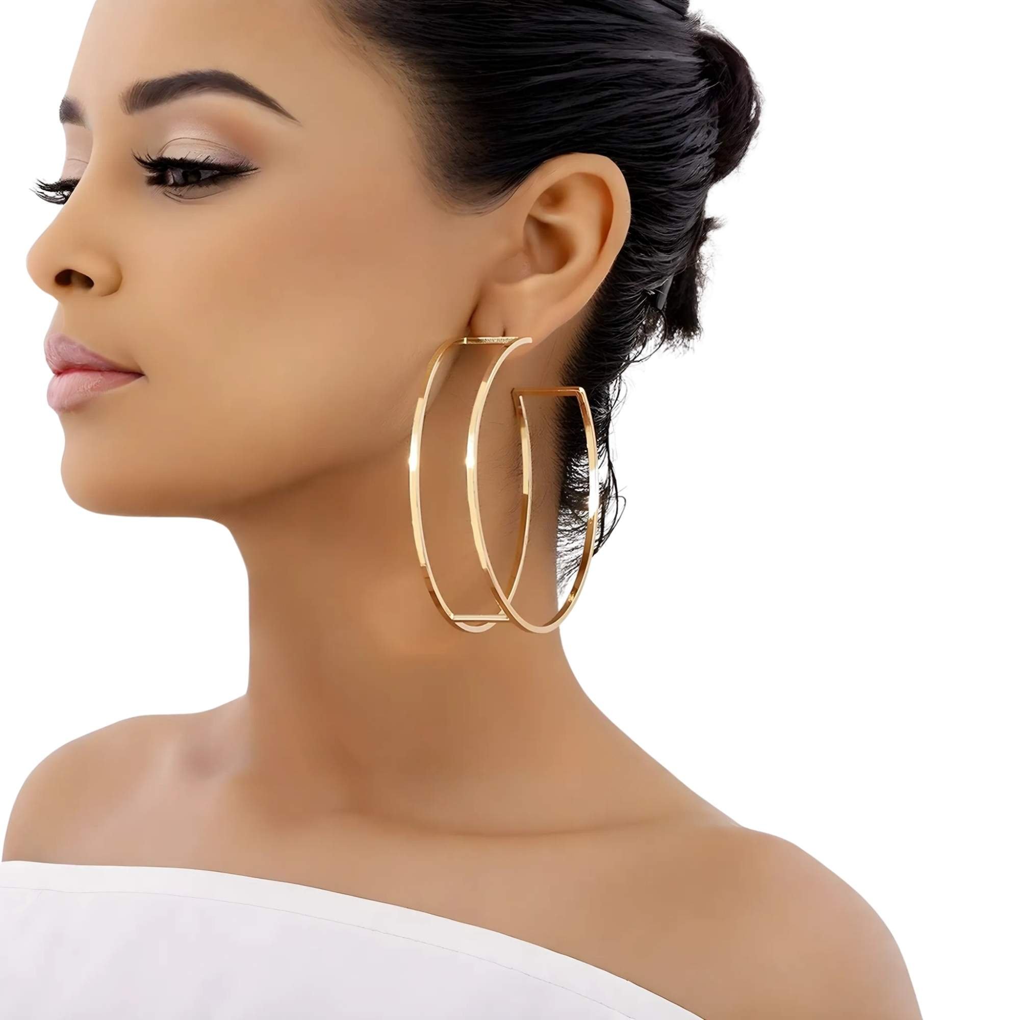 Argola Grande Dourada - Banhada em Ouro 18k Dourado 2