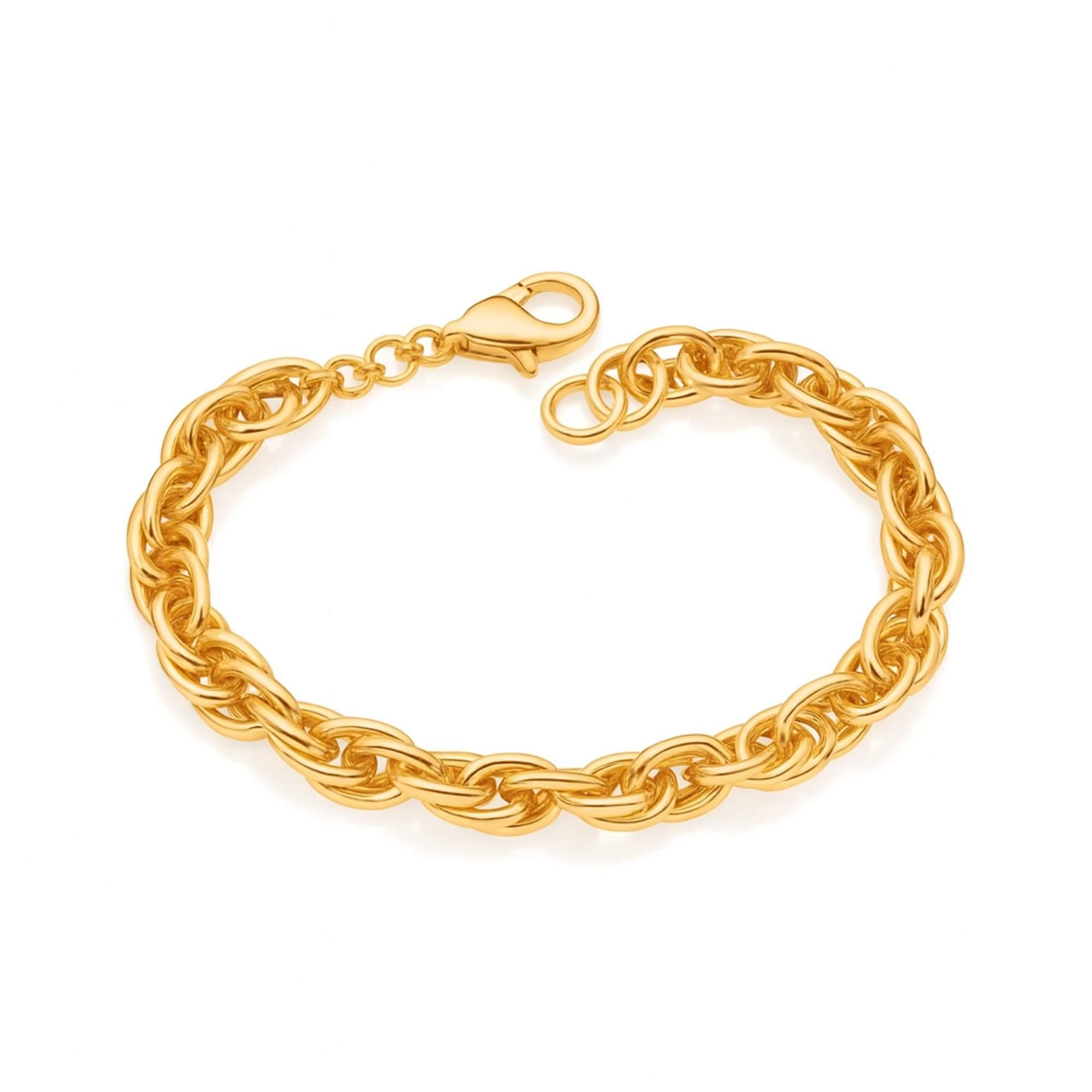 Pulseira Corrente Elos Meia Cana - Banhada em Ouro 18k