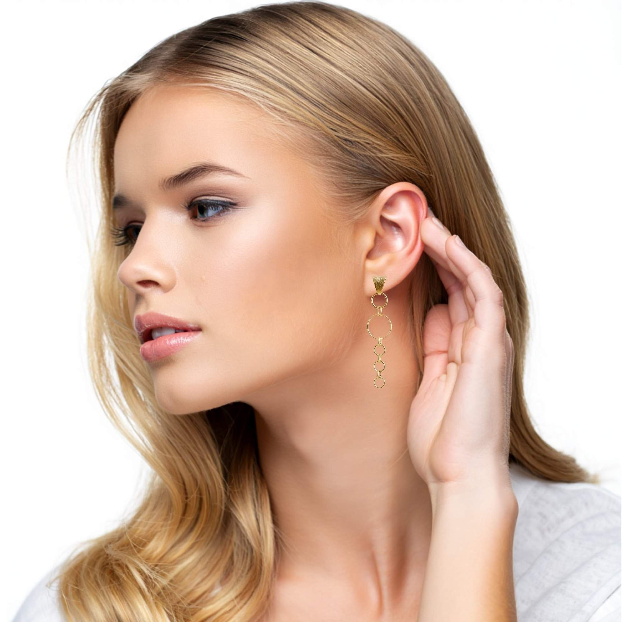 Brinco Elos - Banhado em Ouro 18k Dourado 2