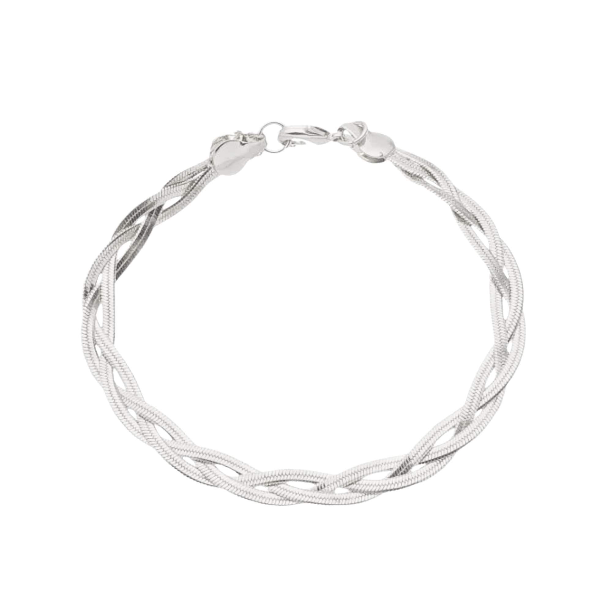 Pulseira Trançada Dois Fios - Banhado em Ouro 18k Prata 1