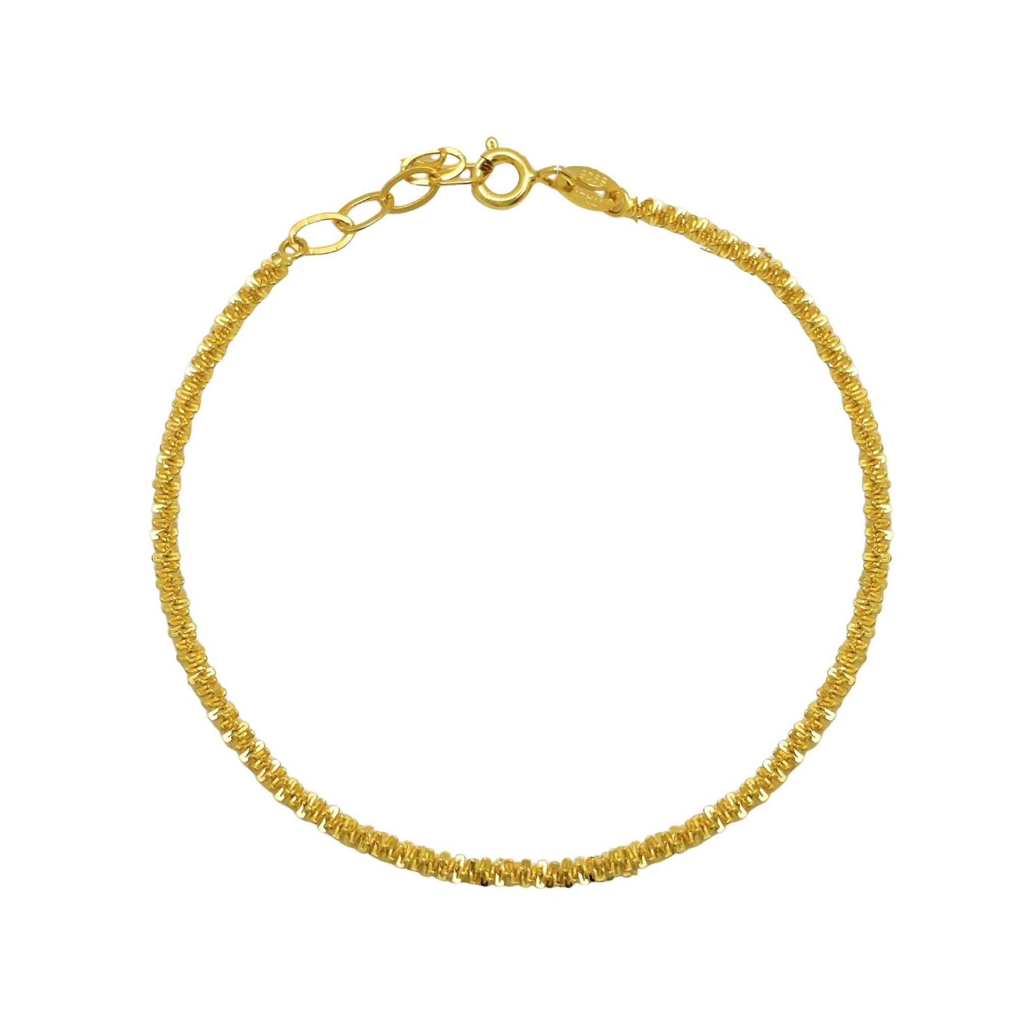 Pulseira Cordão Laminado -  Banhado em Ouro 18k