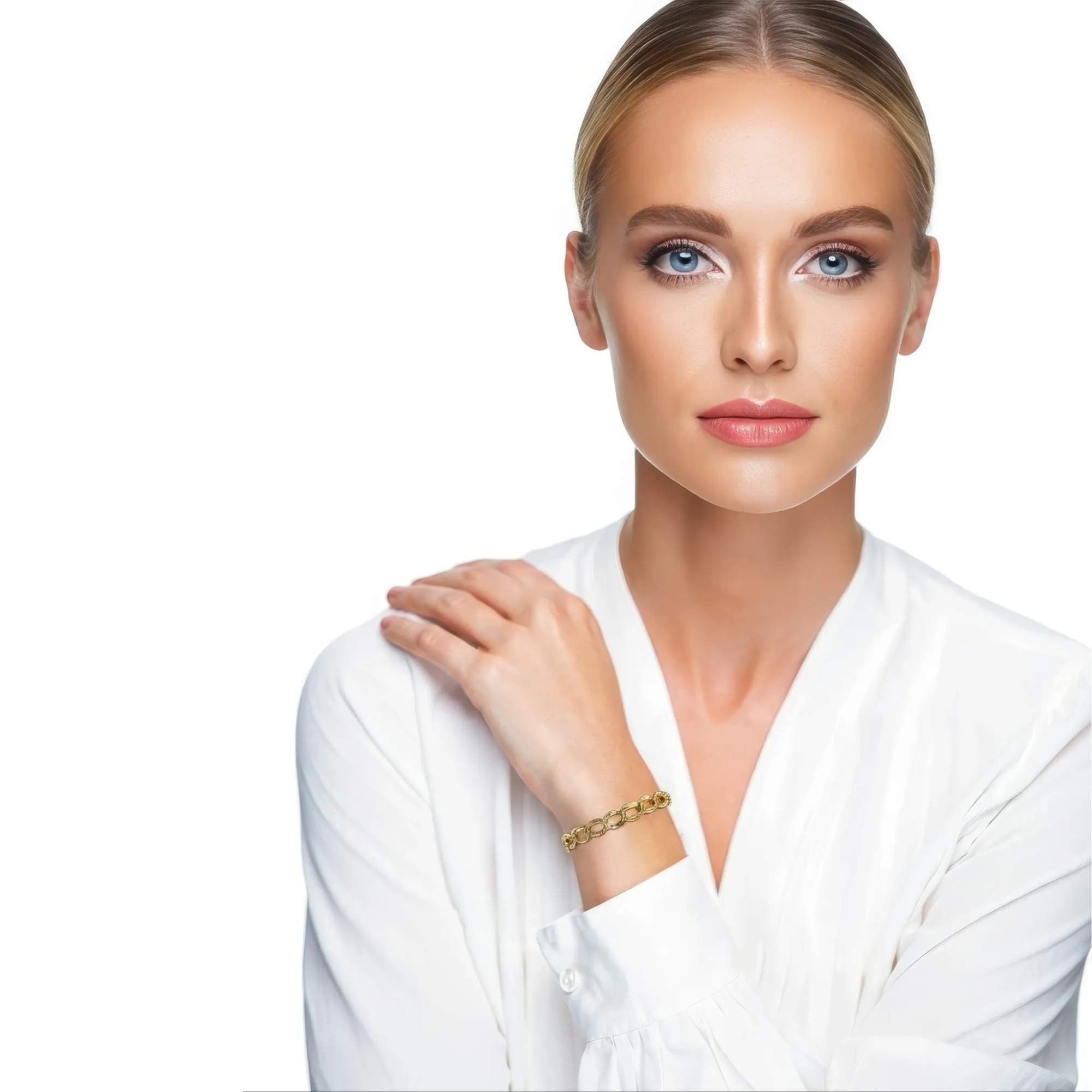 Pulseira Elo Duplo - Banhada em Ouro 18k Dourado 2