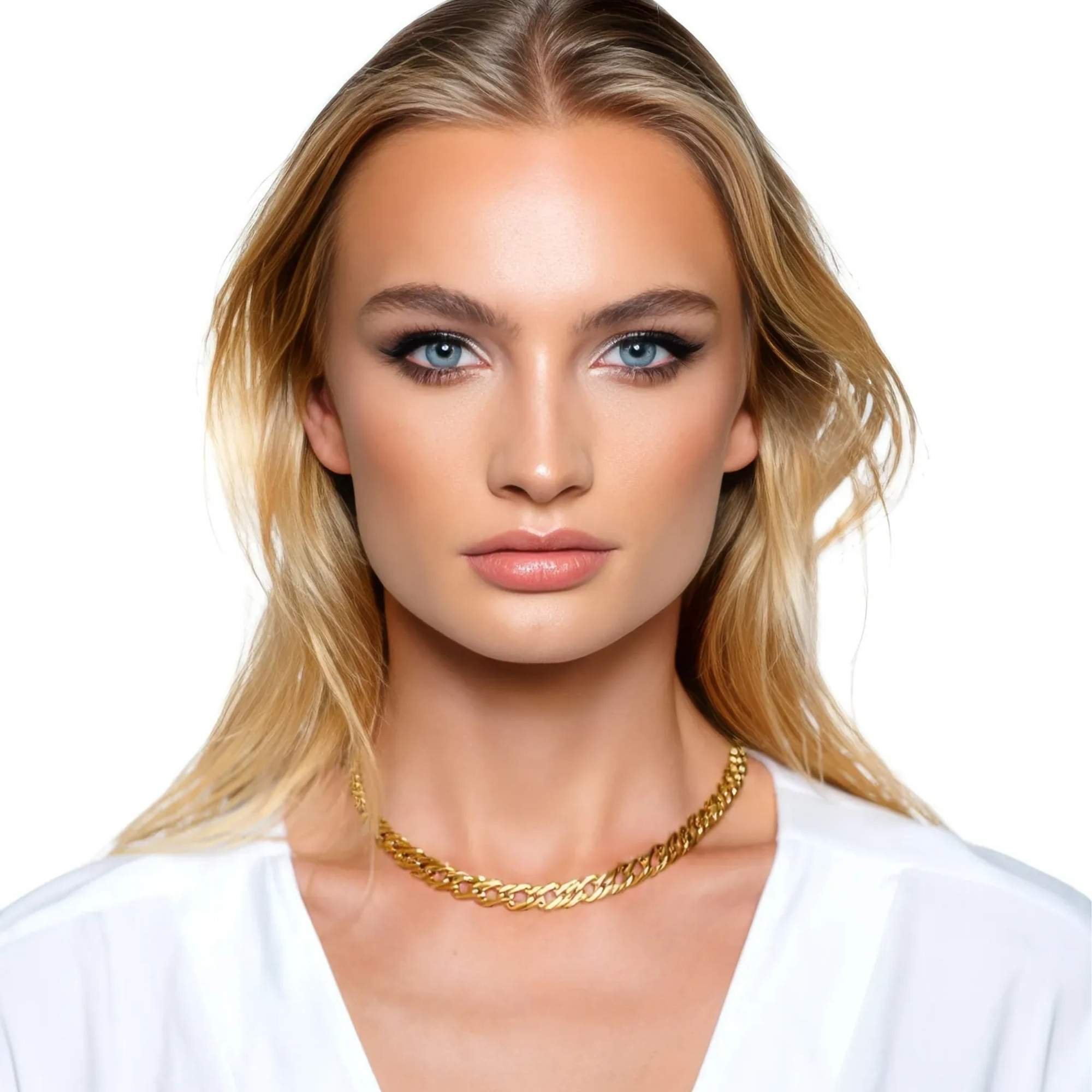Colar Chocker Grumet Dupla - Banhado em Ouro 18k Dourado 2