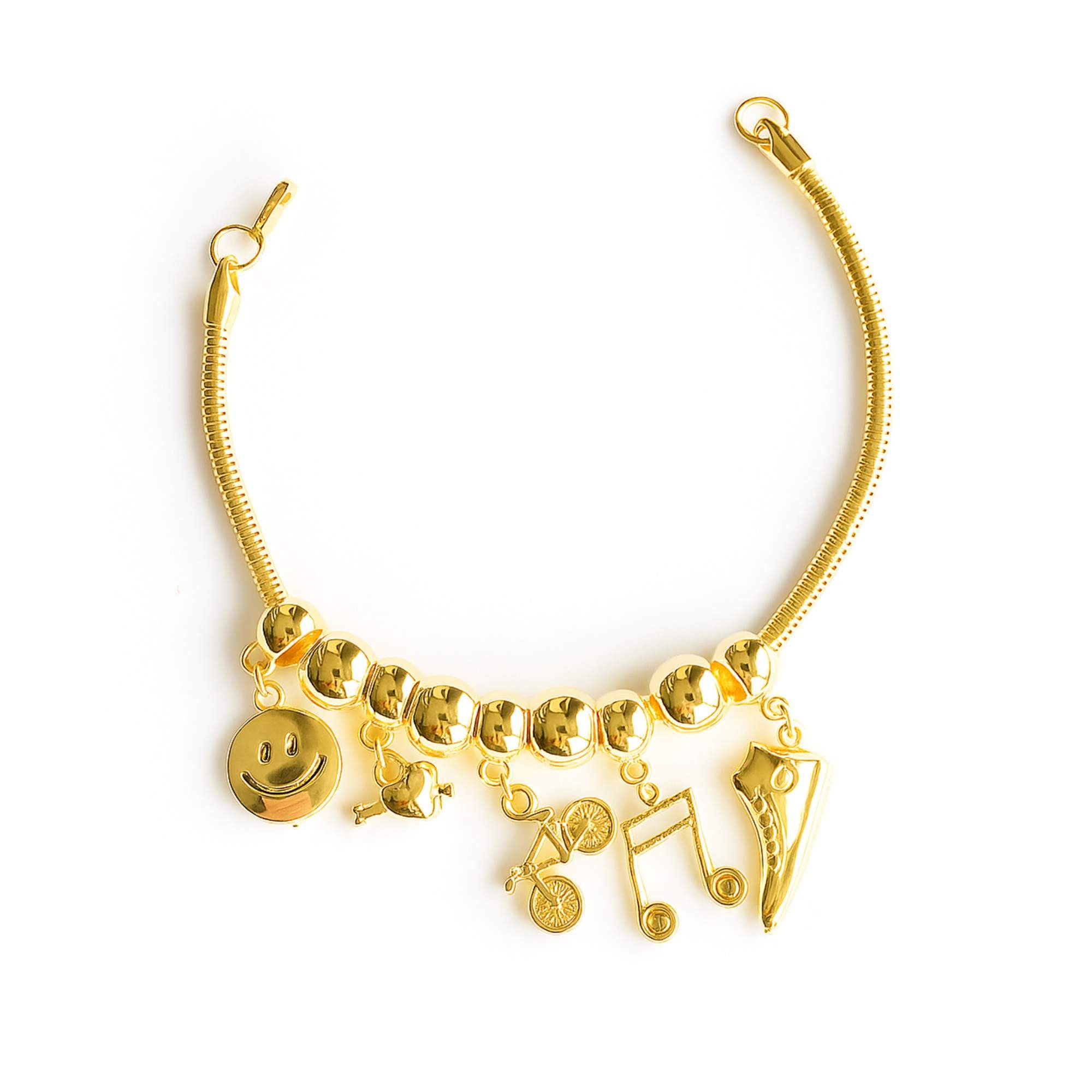 Pulseira Berloques Adolescentes -  Banhado em Ouro 18k Dourado 1
