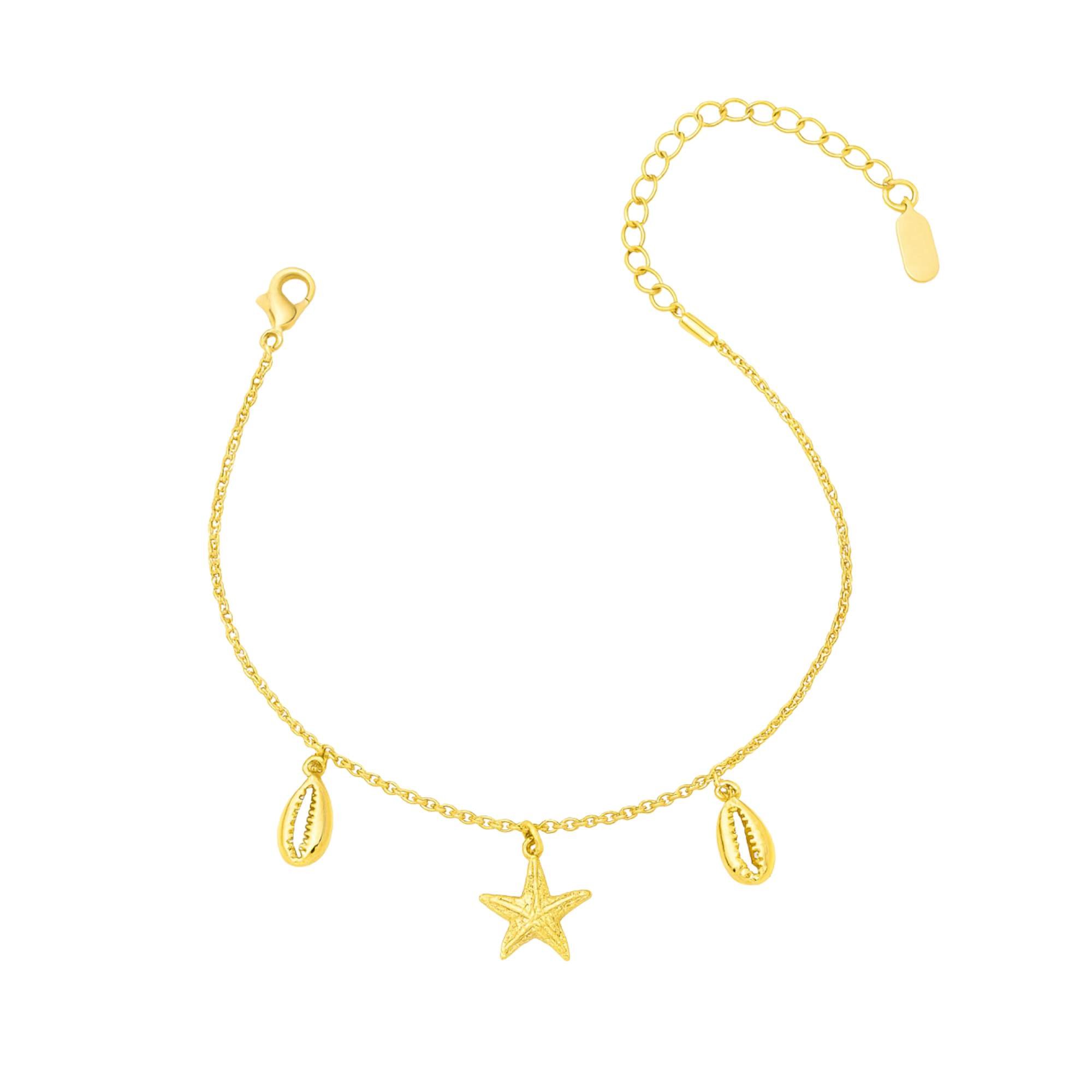 Tornozeleira Búzios - Banhada em Ouro 18k