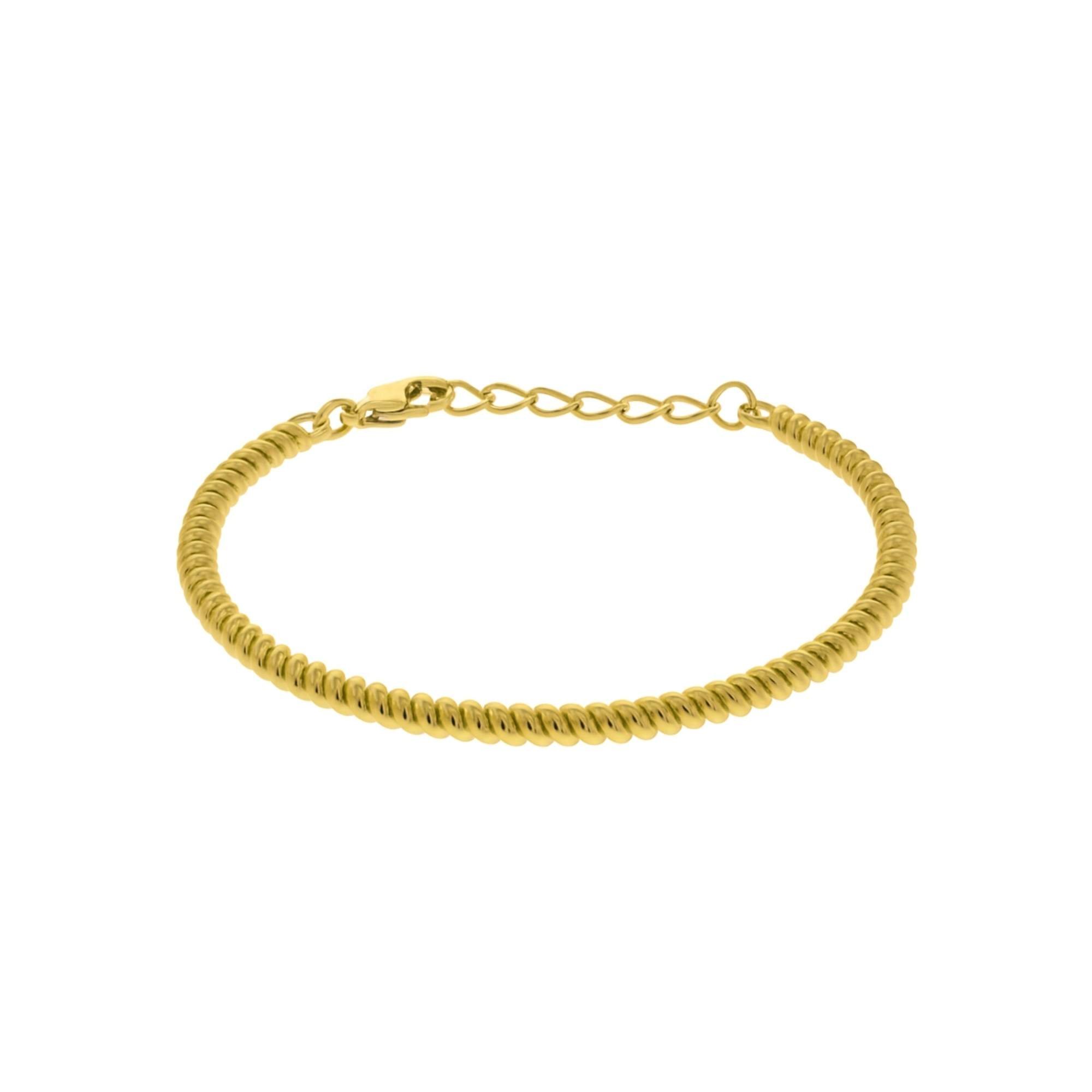 Bracelete Efeito Corda -  Banhado em Ouro 18k Dourado 1