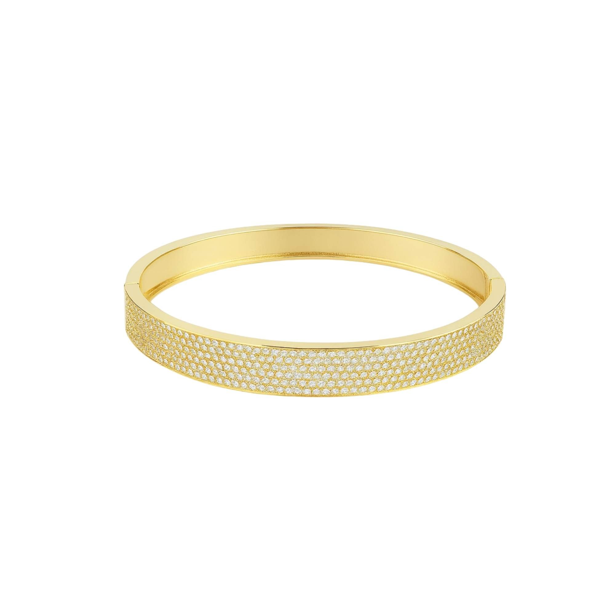 Bracelete Cravejado Largo -  Banhado em Ouro 18k Dourado 1