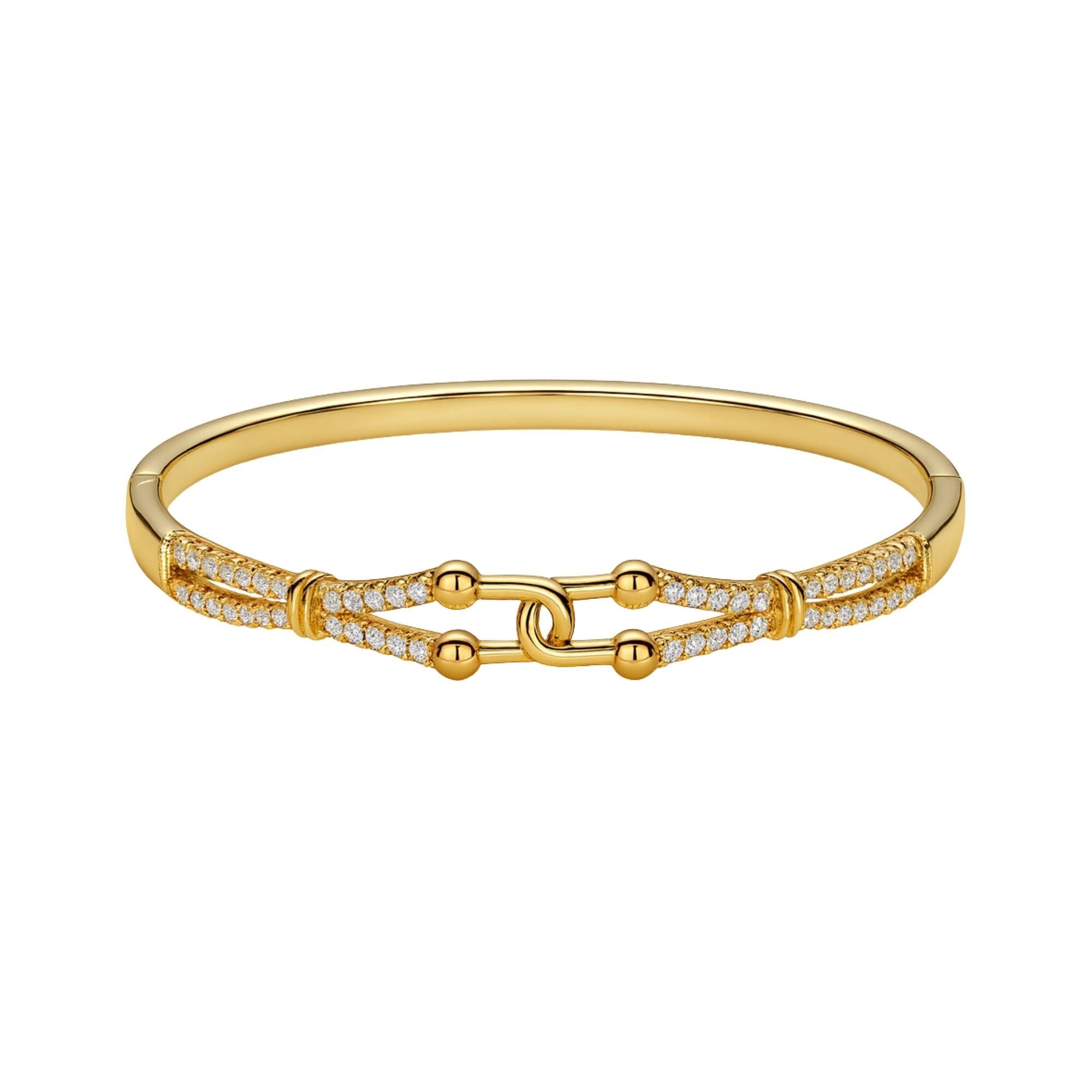 Bracelete Inspiração Elos em U -  Banhado em Ouro 18k
