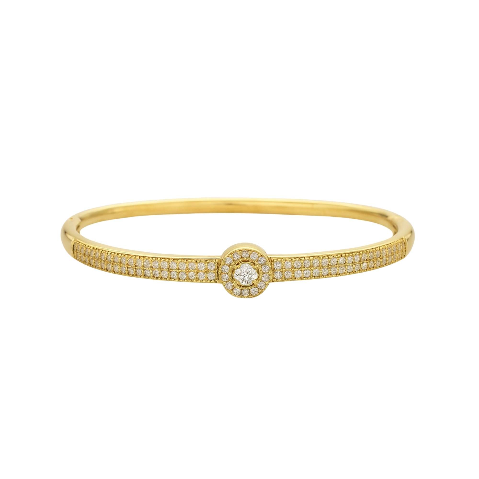 Bracelete Zircônia Central -  Banhado em Ouro 18k