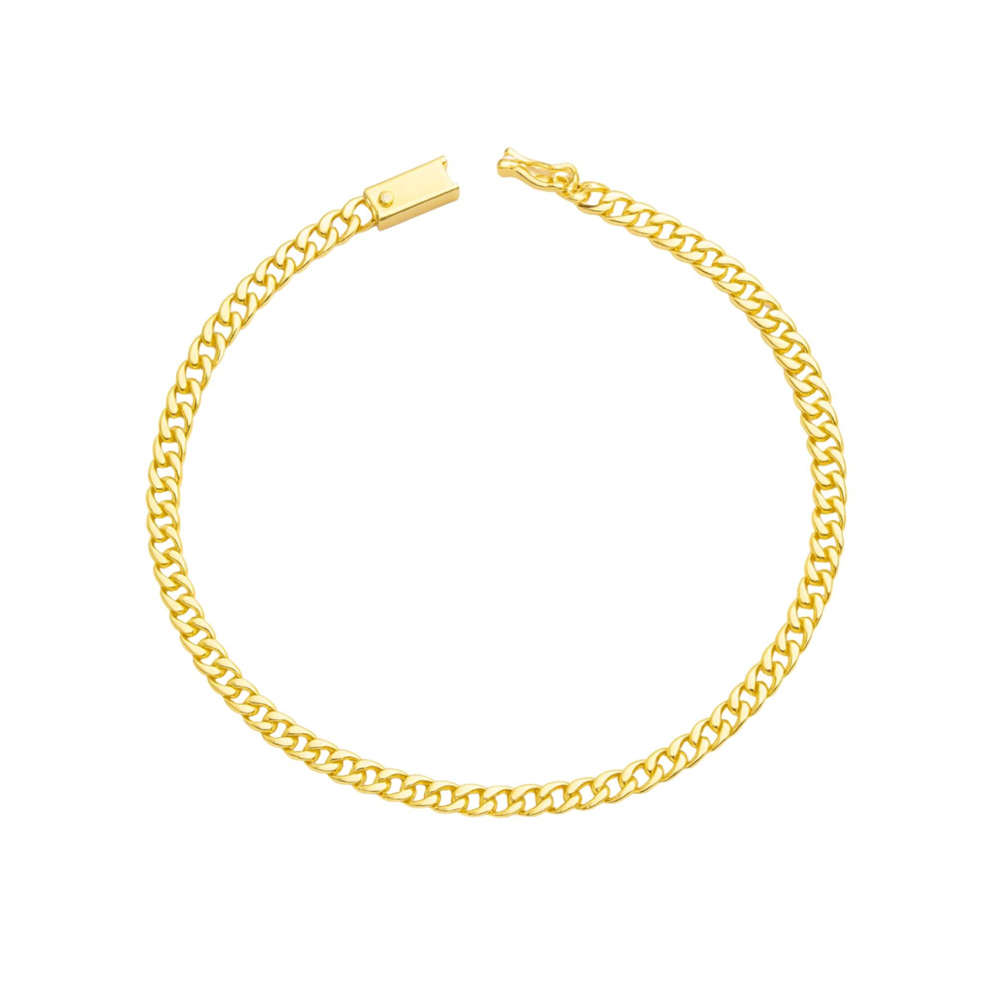 Pulseira Masculina Grumet Fecho Gaveta - Banhado em Ouro 18k - 4 mm