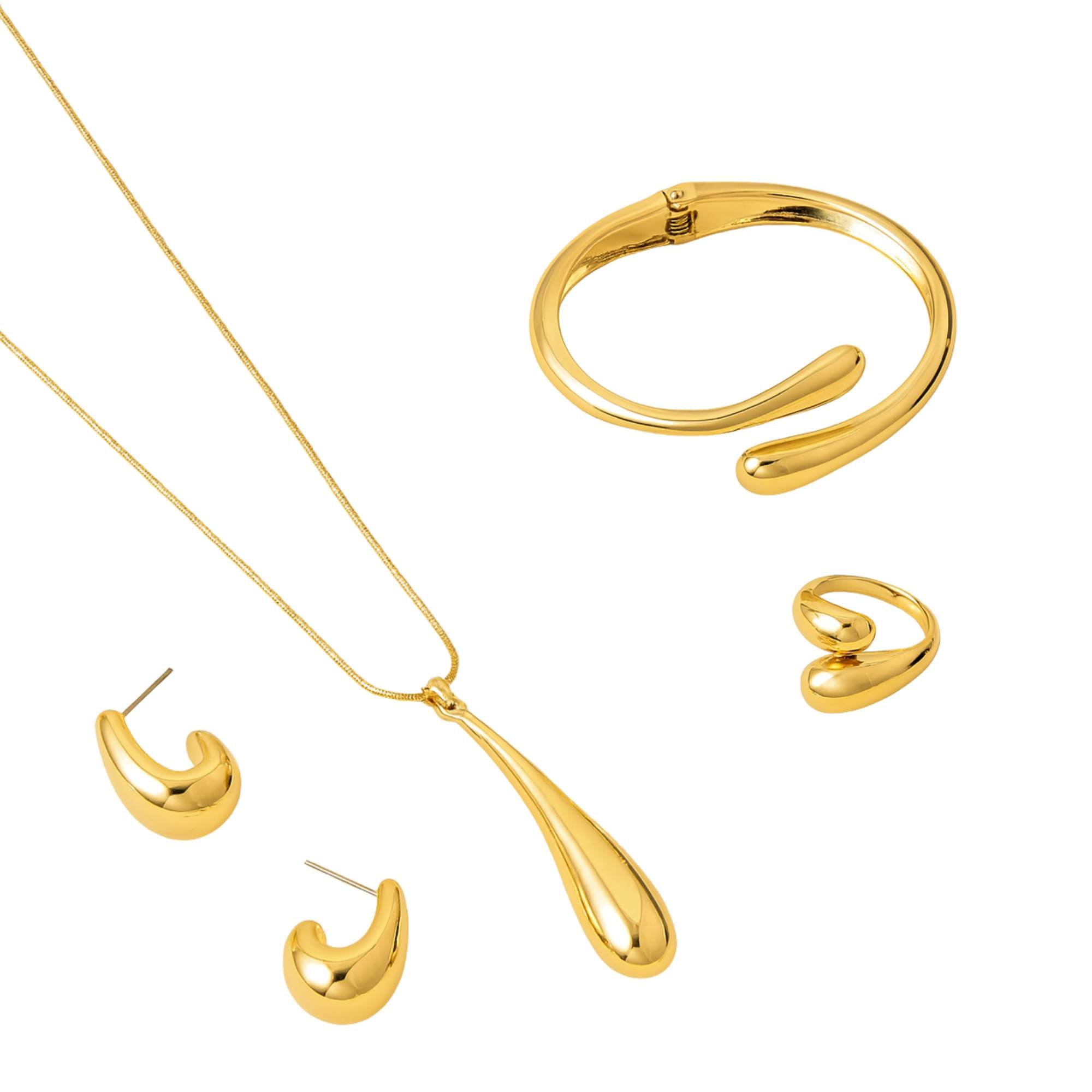 Conjunto Orgânico Completo - Banhado em ouro 18k