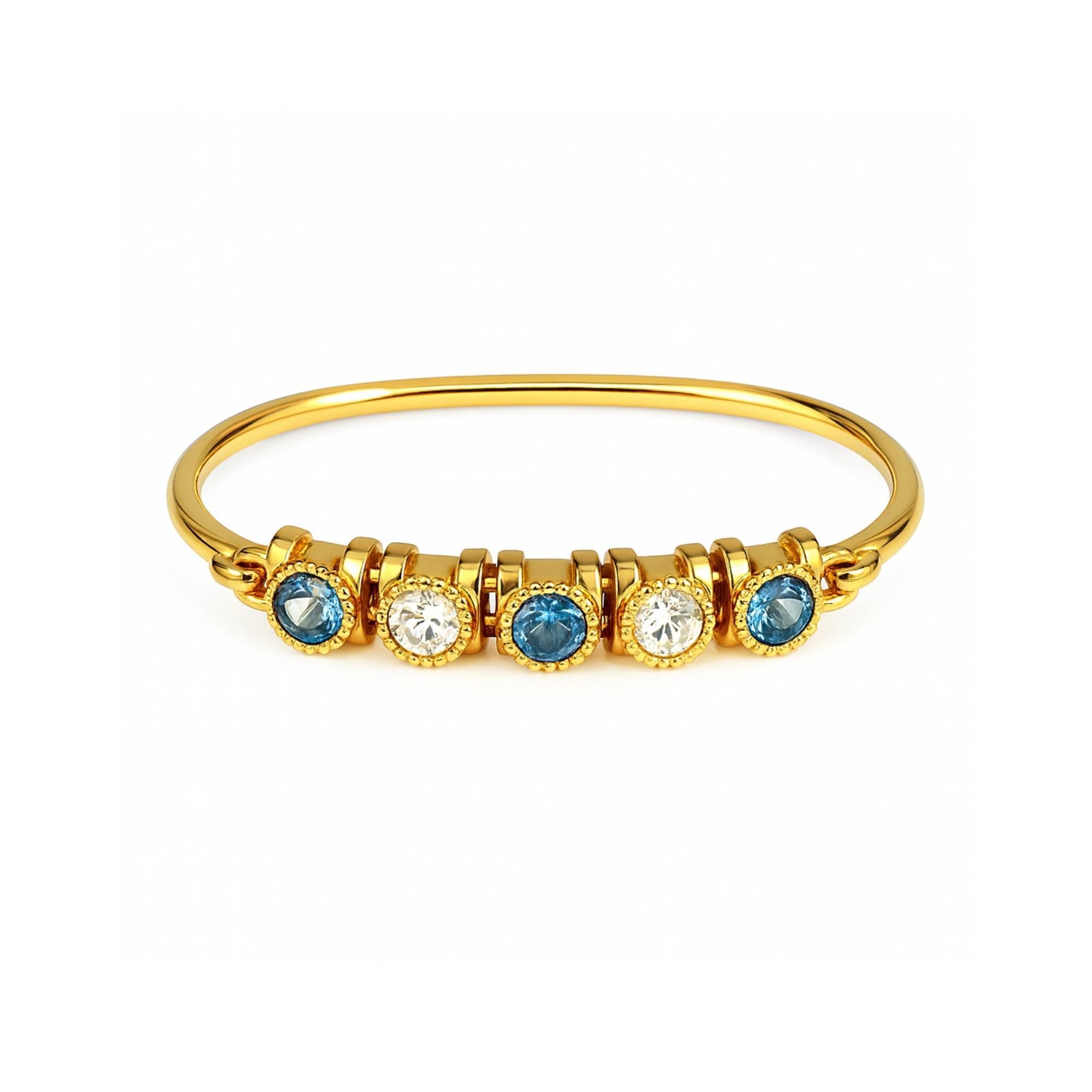 Bracelete Multicolorido Azul - Banhado em Ouro 18k Dourado 1