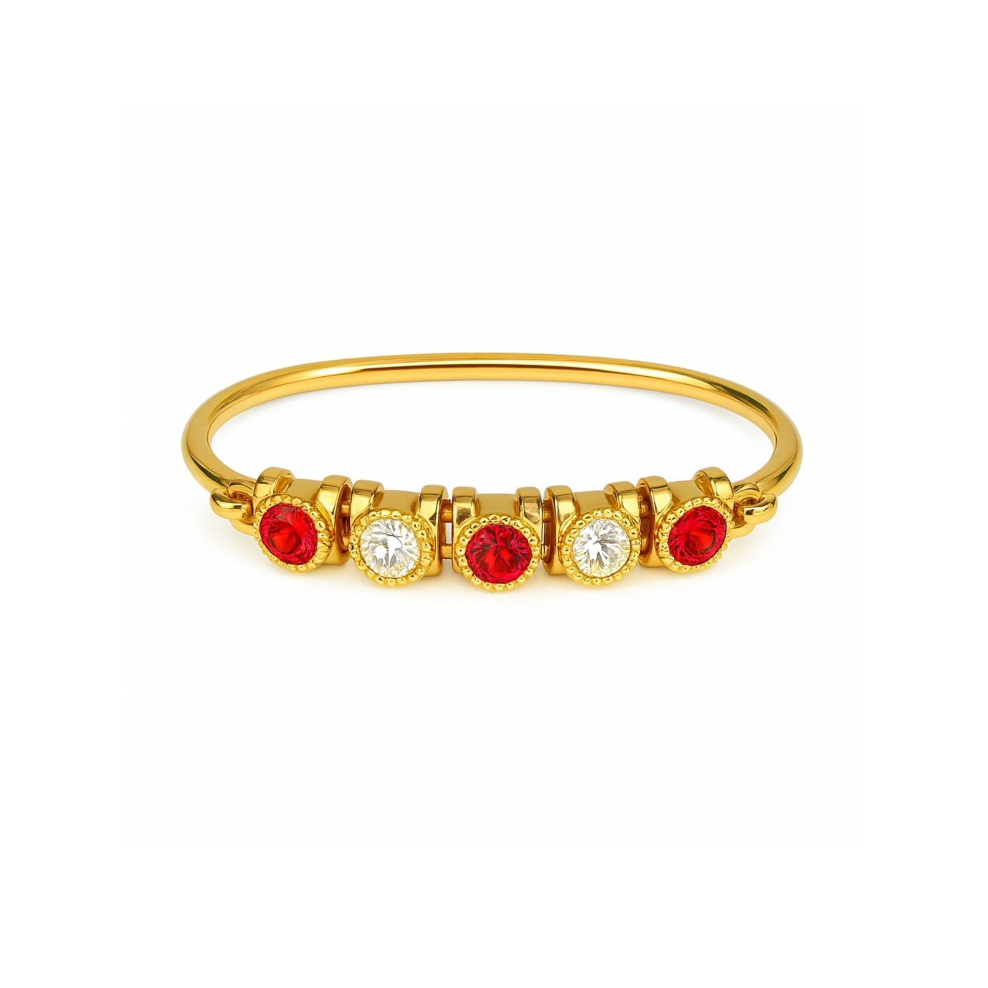 Bracelete Multicolorido Vermelho - Banhado em Ouro 18k